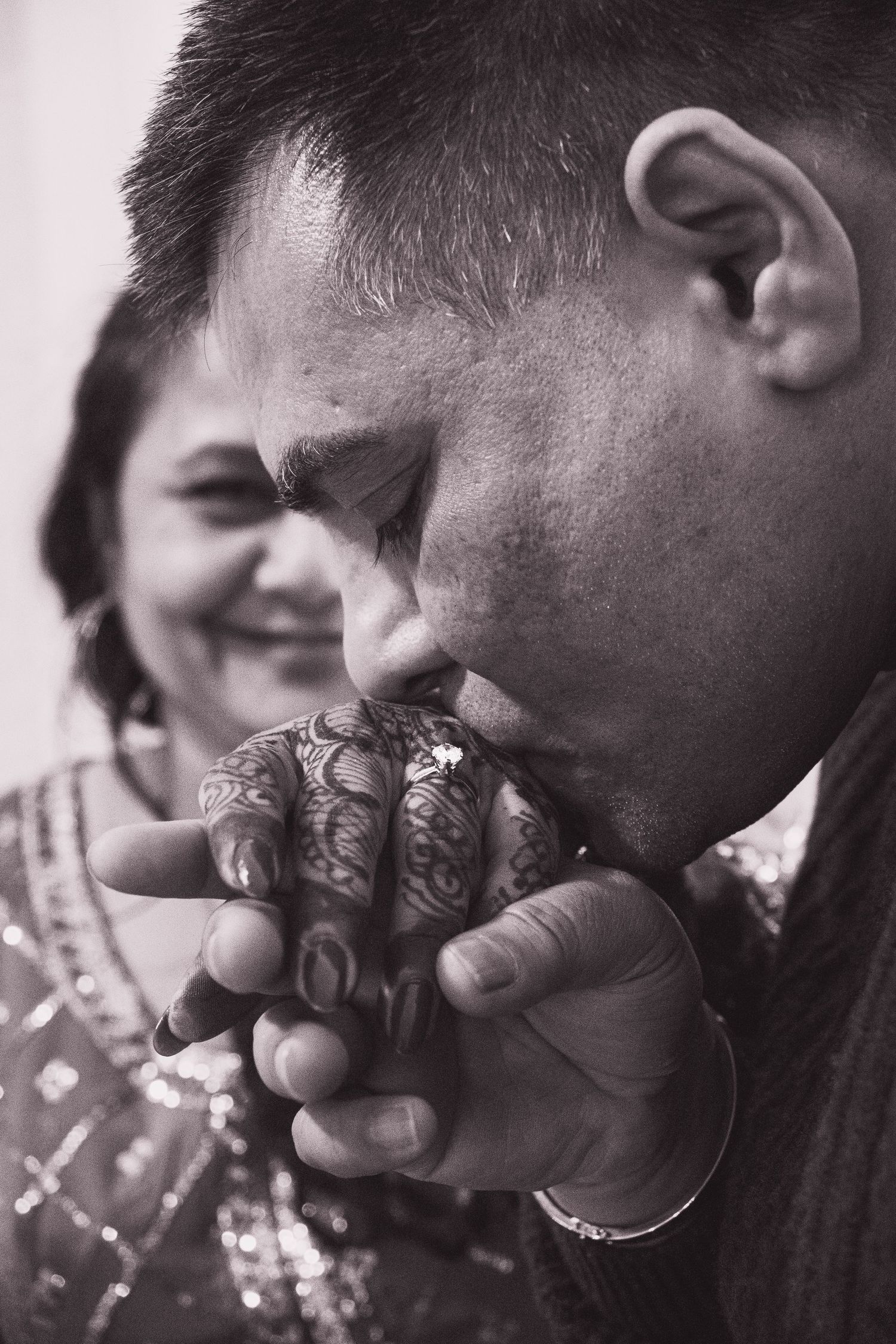 Authentic moment of couple during 25 year marriage anniversary in Kelowna, Canada