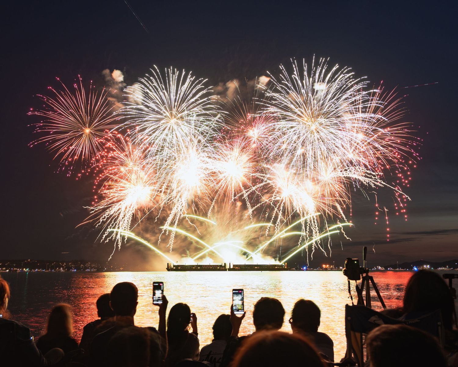 Multi-colored firework pattern captured during Honda Celebration