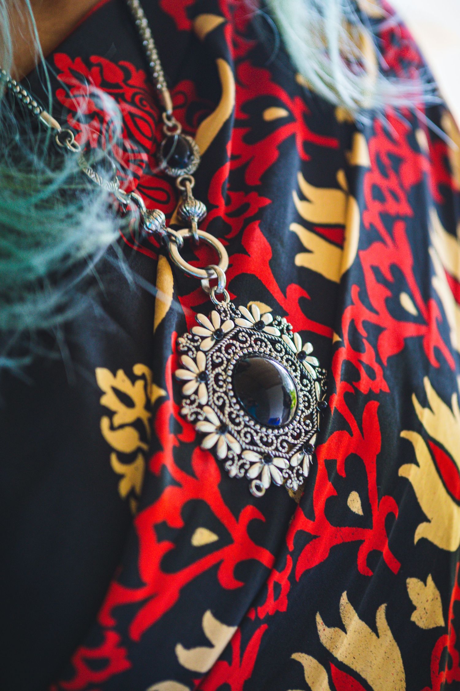 traditional jewelry with indian red sari in Vancouver, Canada