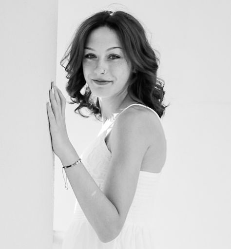 Black and white glamour portraits showing elegant poses against a light background.