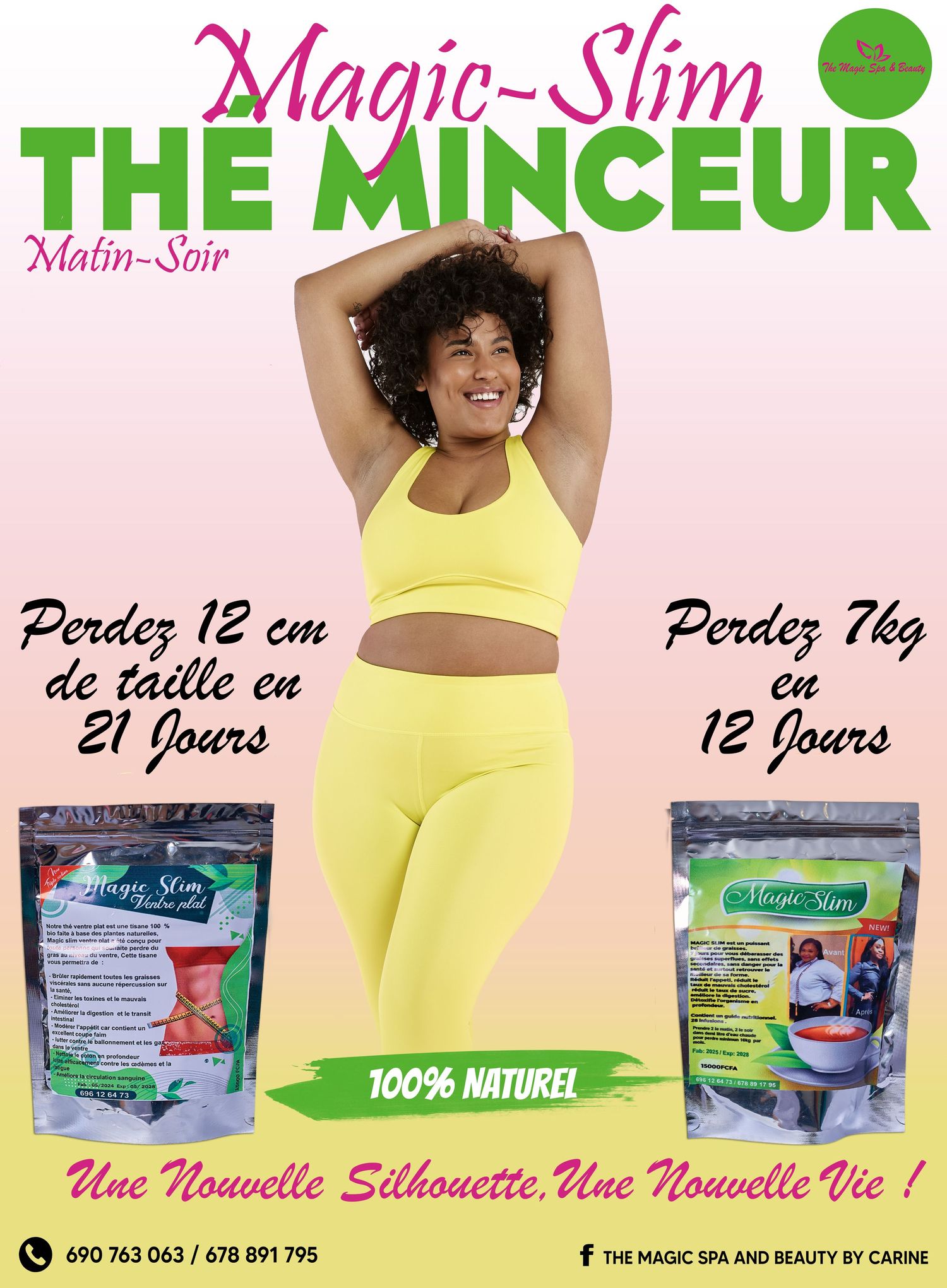 Magic-Slim The Minceur weight loss tea advertisement promising 7kg loss in 12 days.