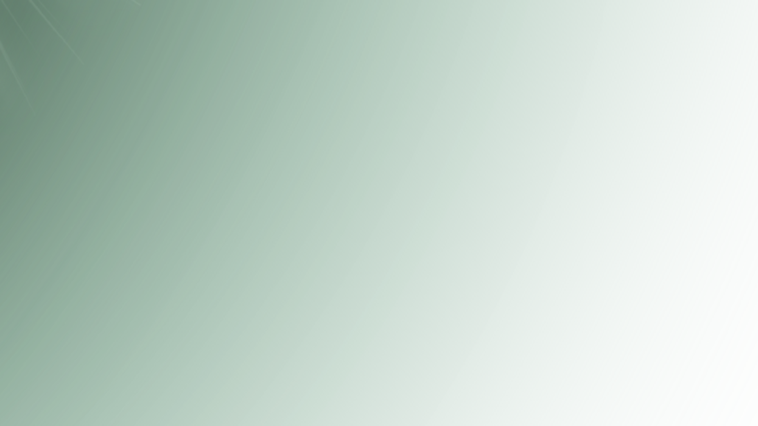 Minimalist light sage green gradient background with soft white fade effect.