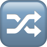 Shuffle symbol emoji with two crossing arrows on a blue-gray square button icon.