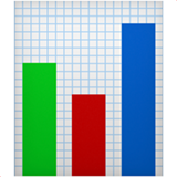 Colorful bar chart graphic with green, red, and blue bars on grid background, ideal for data visualization concepts.