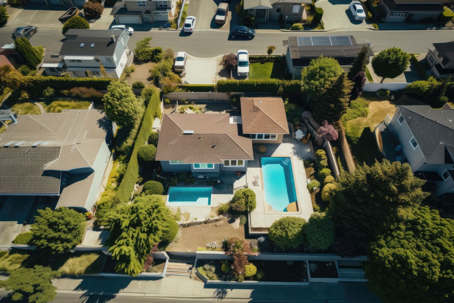 Drone shot of house