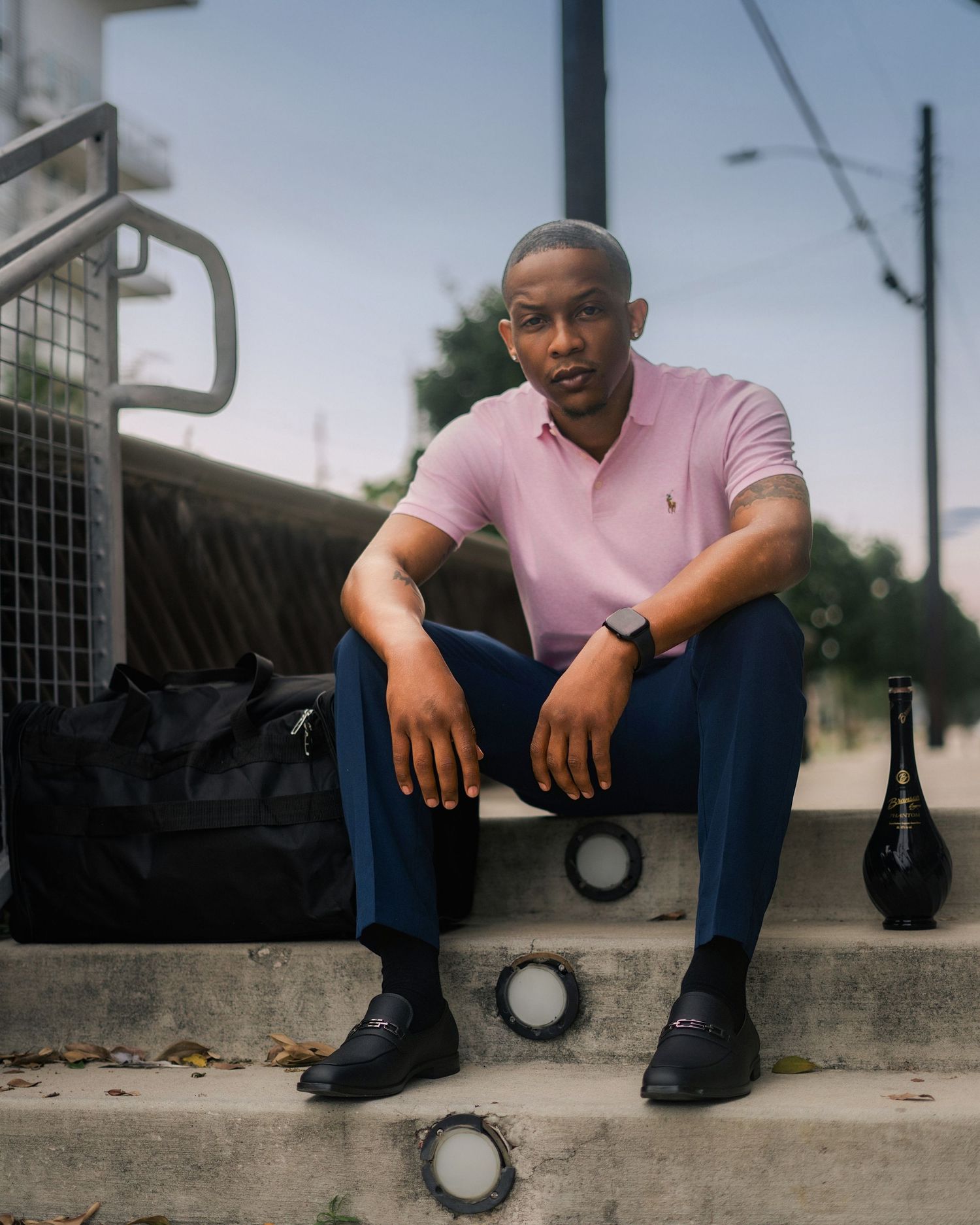 Man sitting on steps