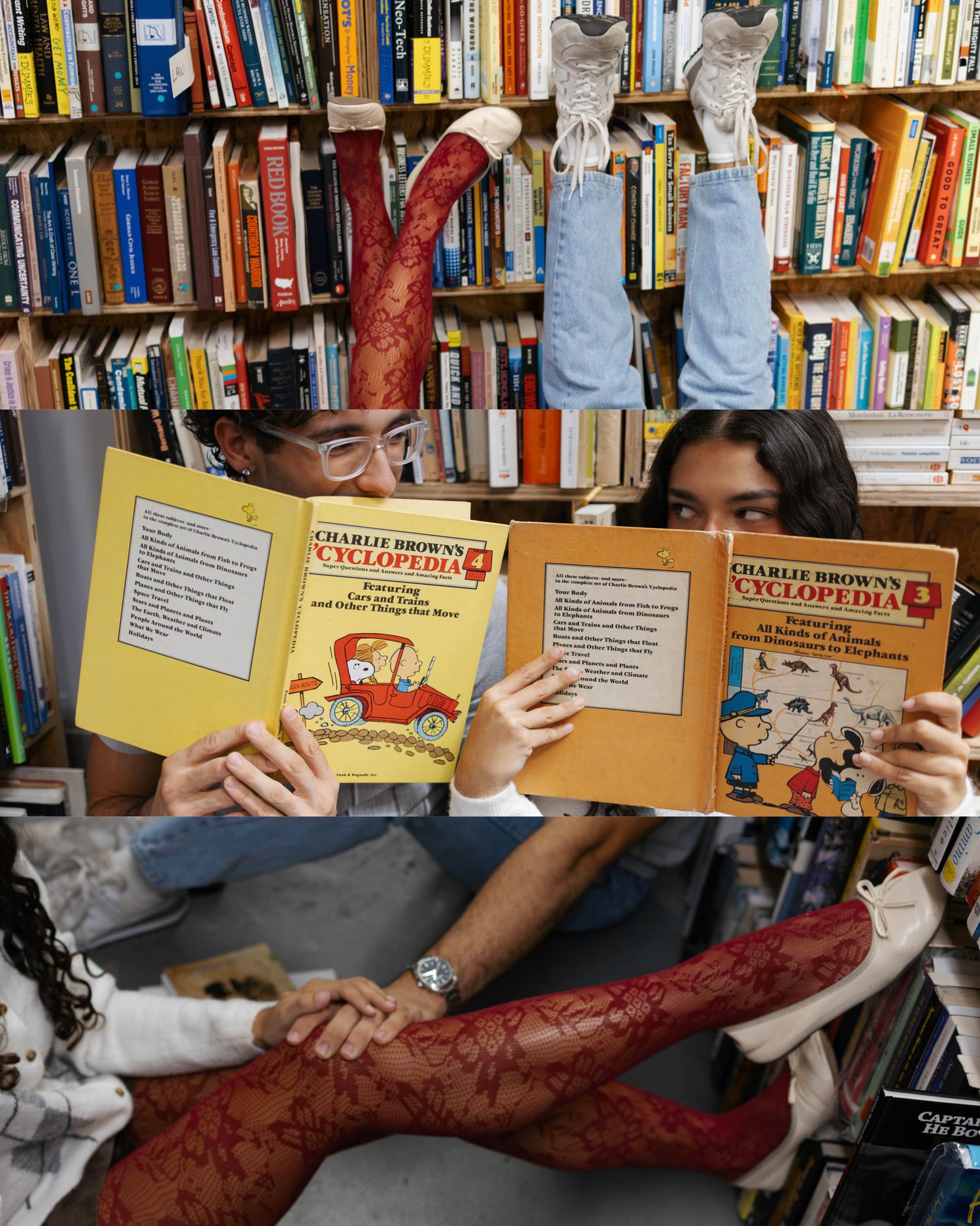 couple photoshoot in bookstore in Tampa Florida