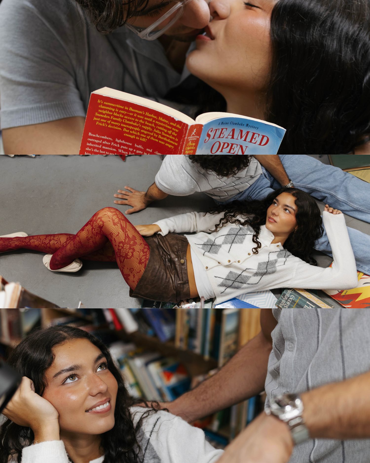 couple photoshoot in bookstore in Tampa Florida