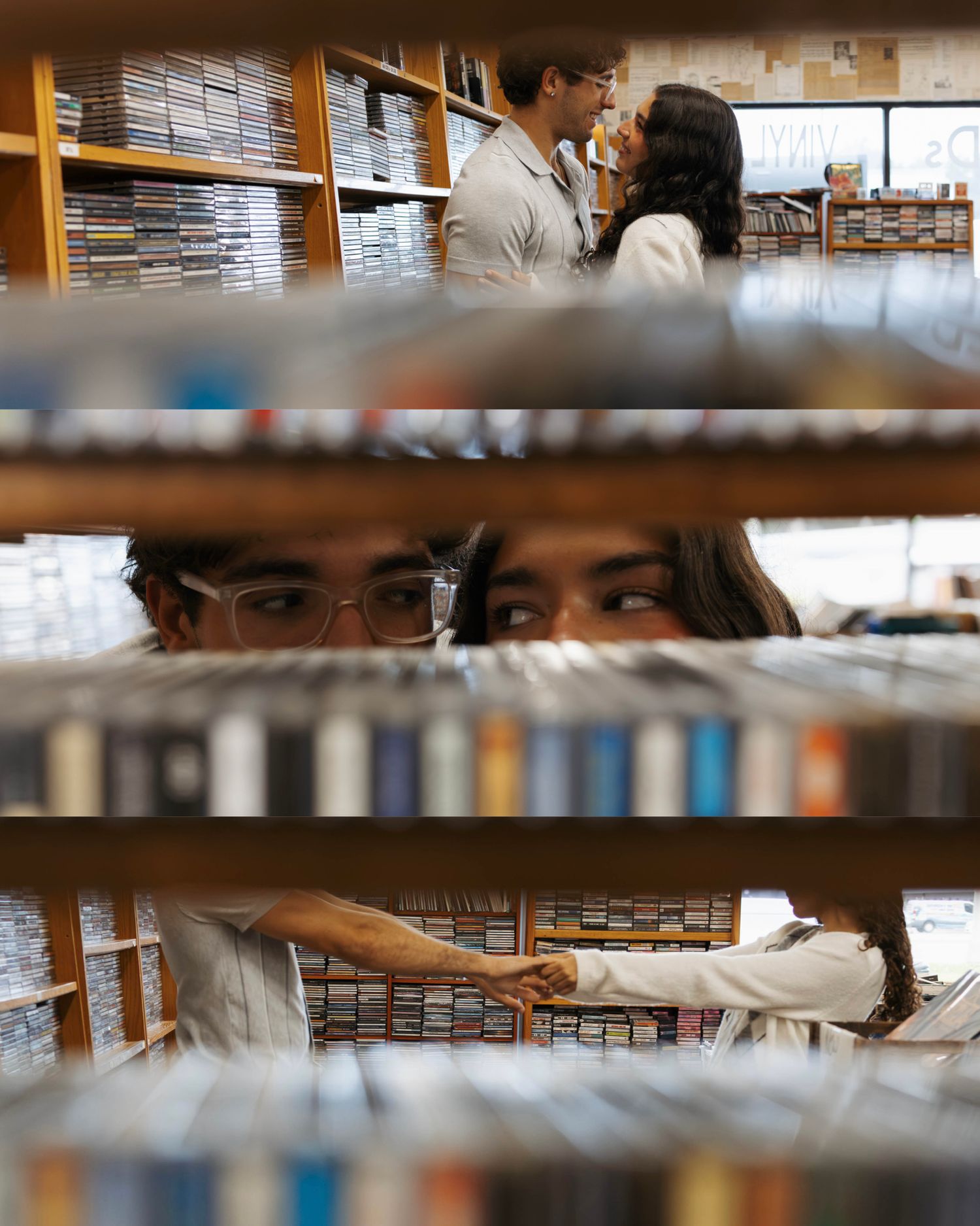 Couple photoshoot in bookstore in Tampa bay