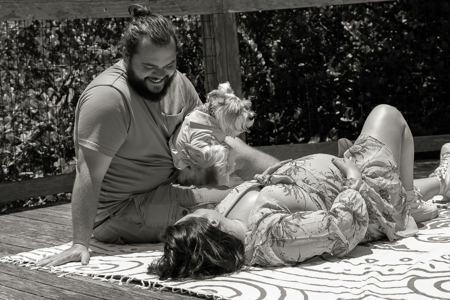 Family with a dog