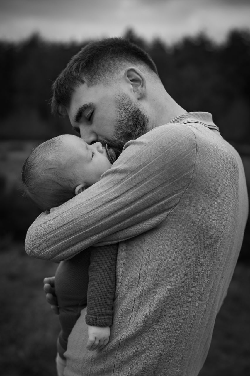 Lieve foto's van vader met baby