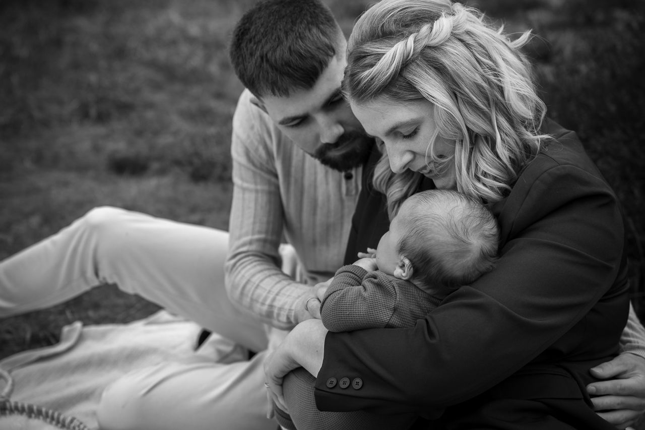 heide fotoshoot met baby