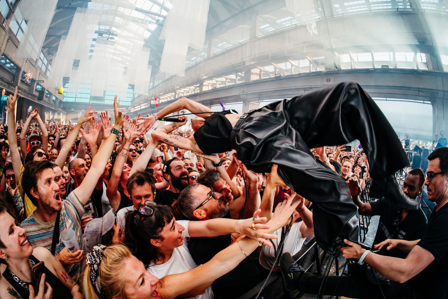 Kompromat jumping in the crows at Nuits Sonores 2025