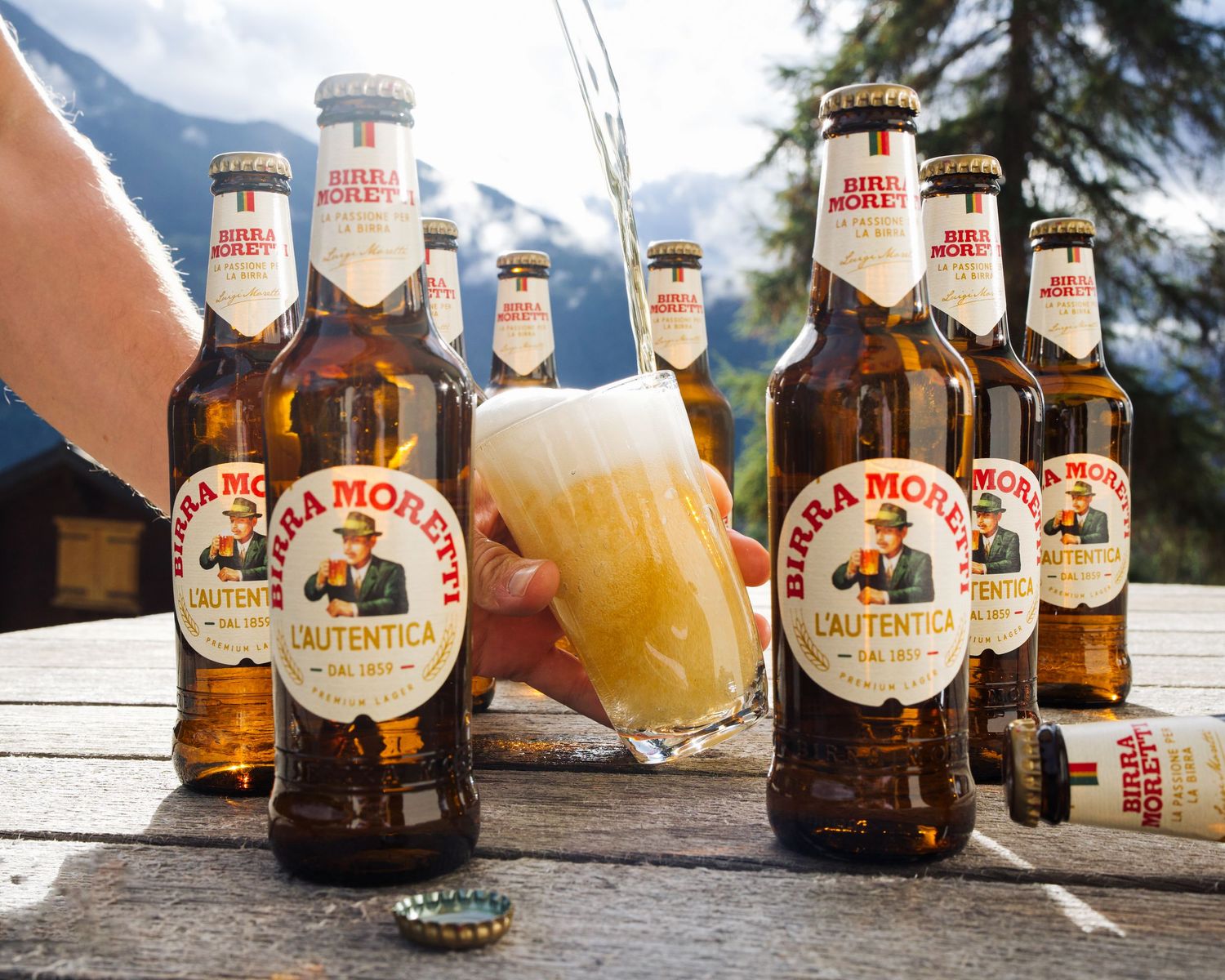 Italian beer product photography lifestyle drinks and food photography Sweden