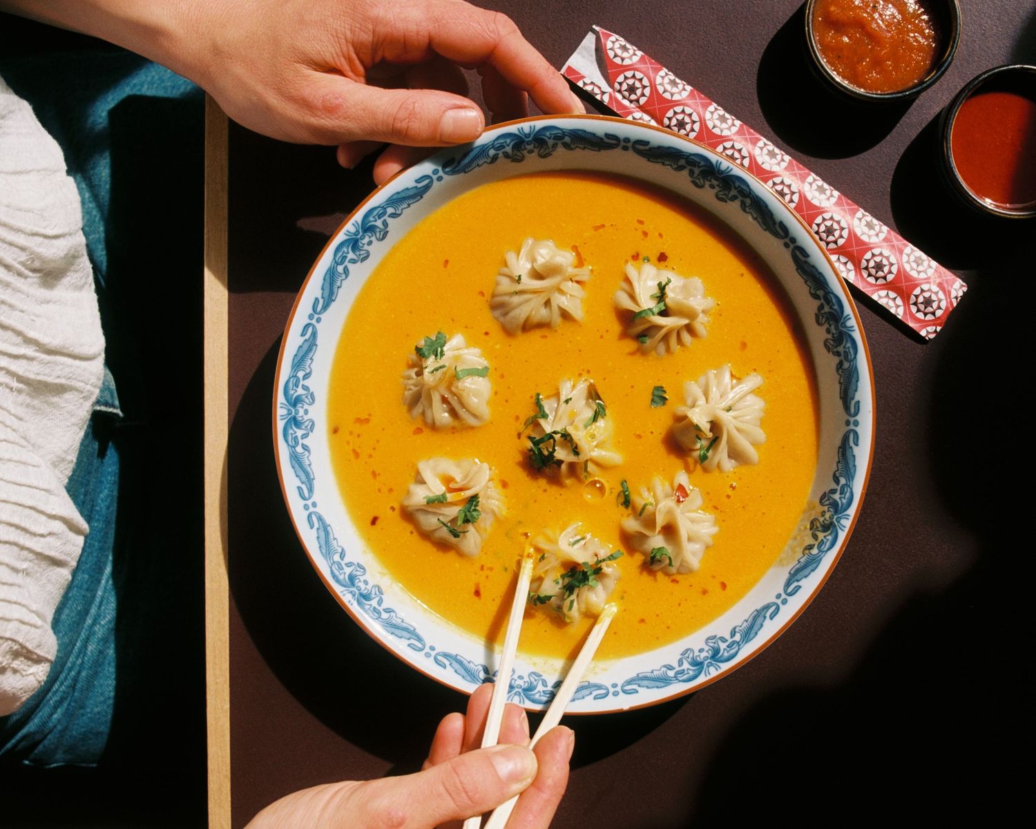 Dumplings photographed commercial photography on film analogue Stockholm