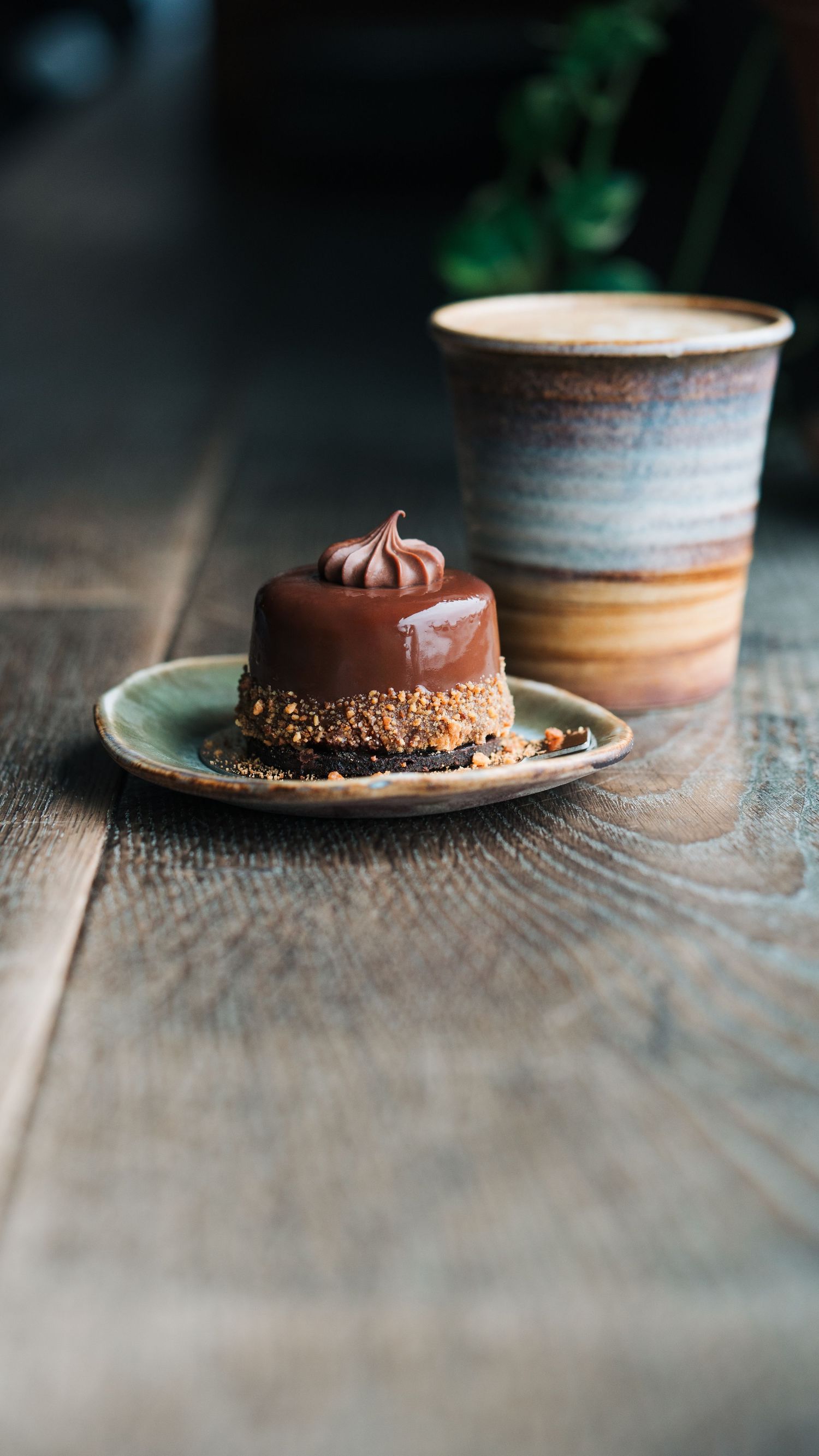 Beautiful cake in a cafe in a restaurant in Stockholm for lifestyle food and drinks photography