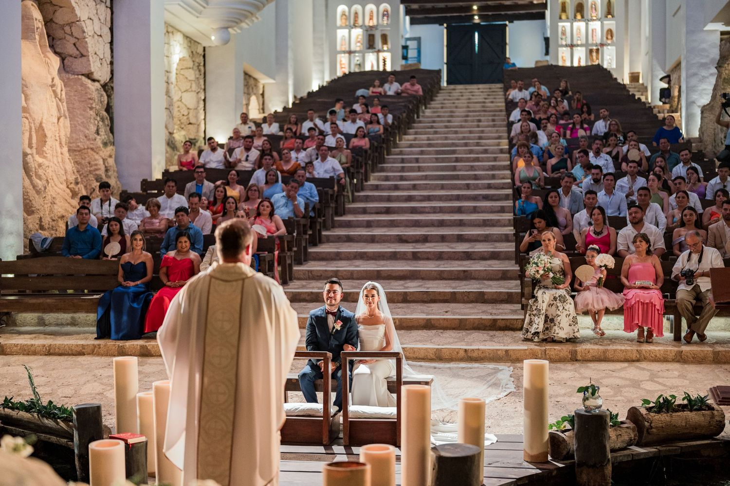 boda católica en capilla del parque Xcaret