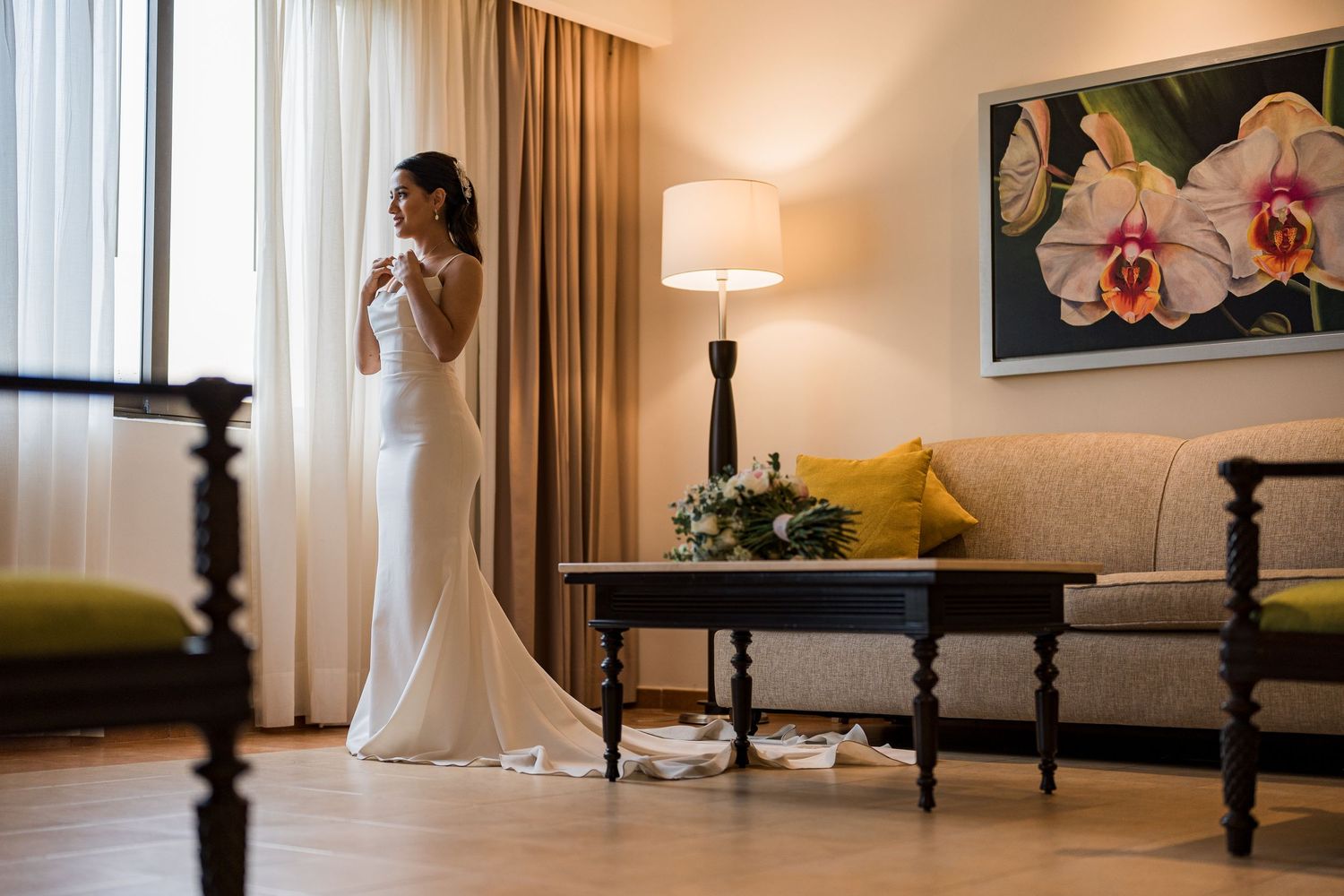boda en el hotel occidental Xcaret novia en la habitación