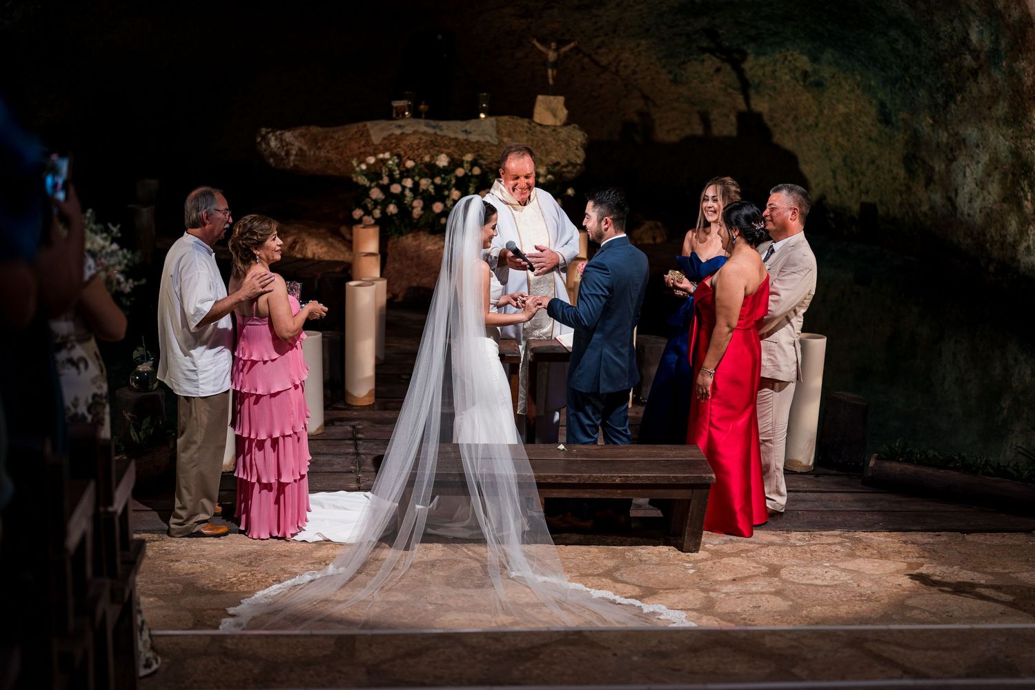 boda católica en capilla del parque Xcaret