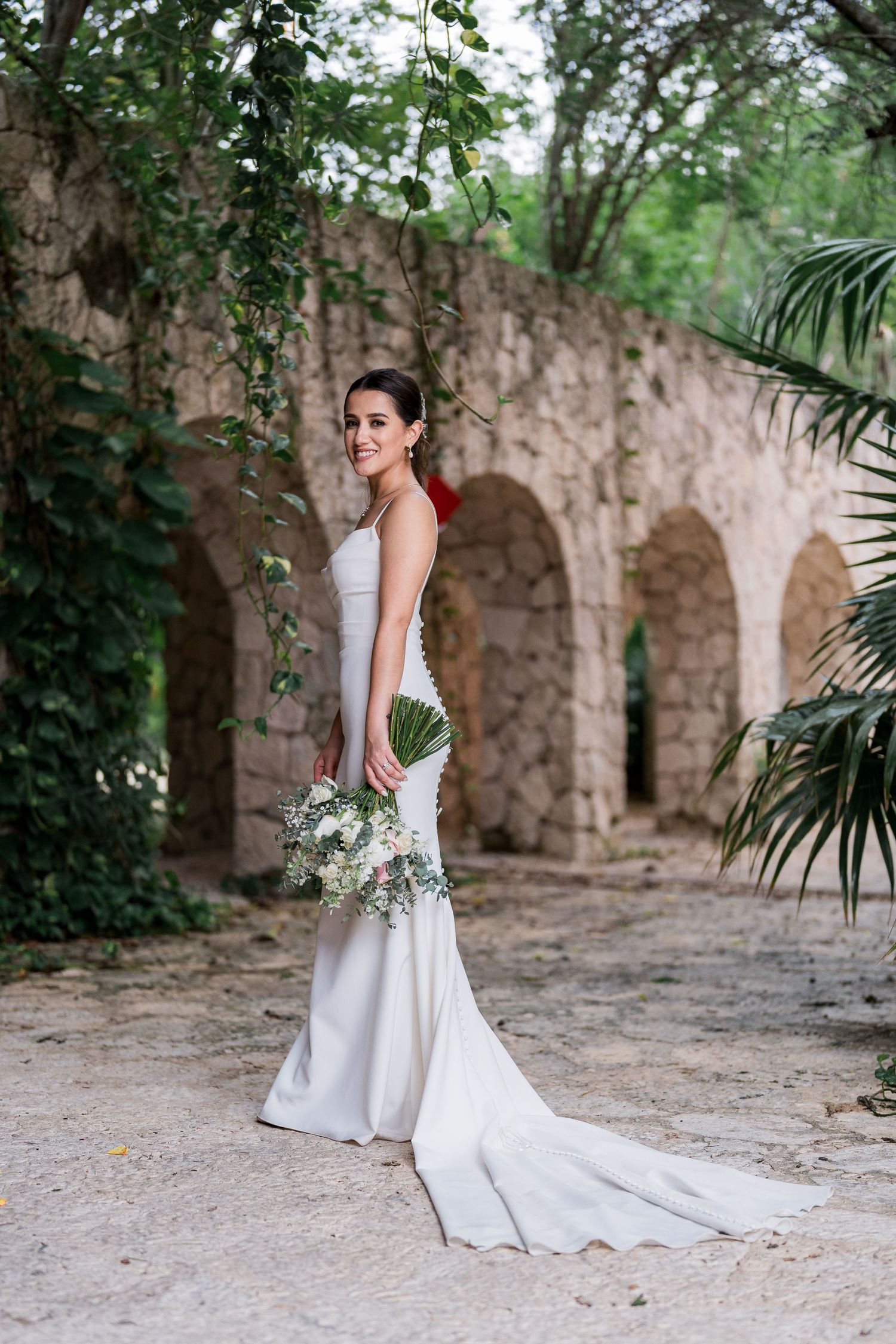 Boda en el parque Xcaret retrato de la novia