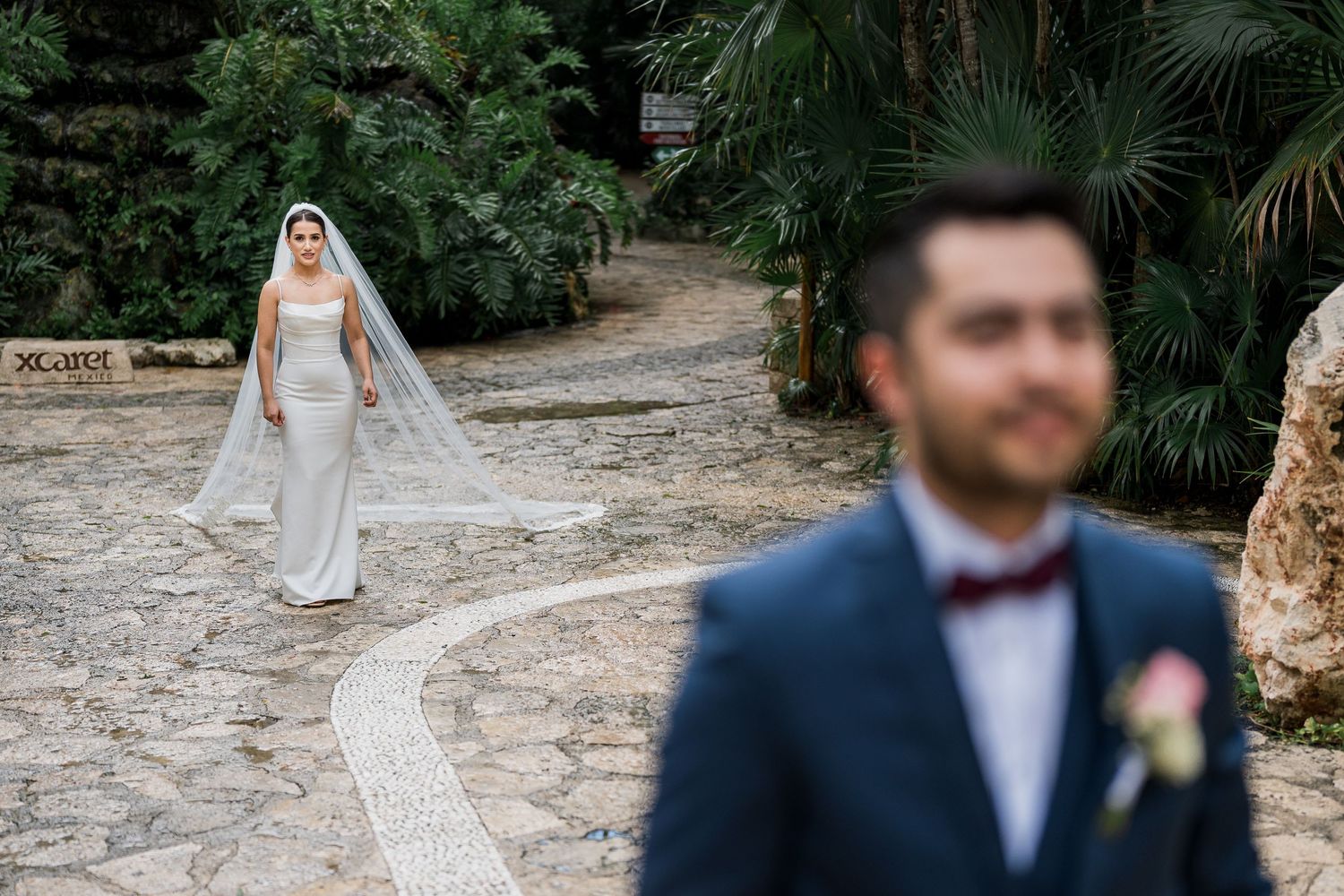 boda en hacienda parque Xcaret first look novios