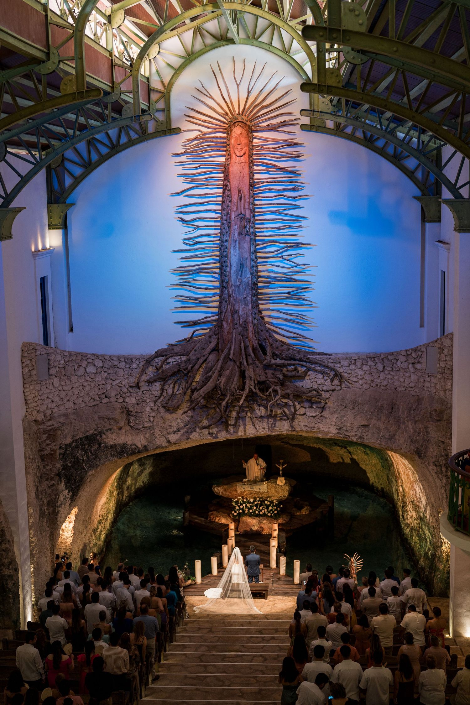 boda católica en capilla del parque Xcaret