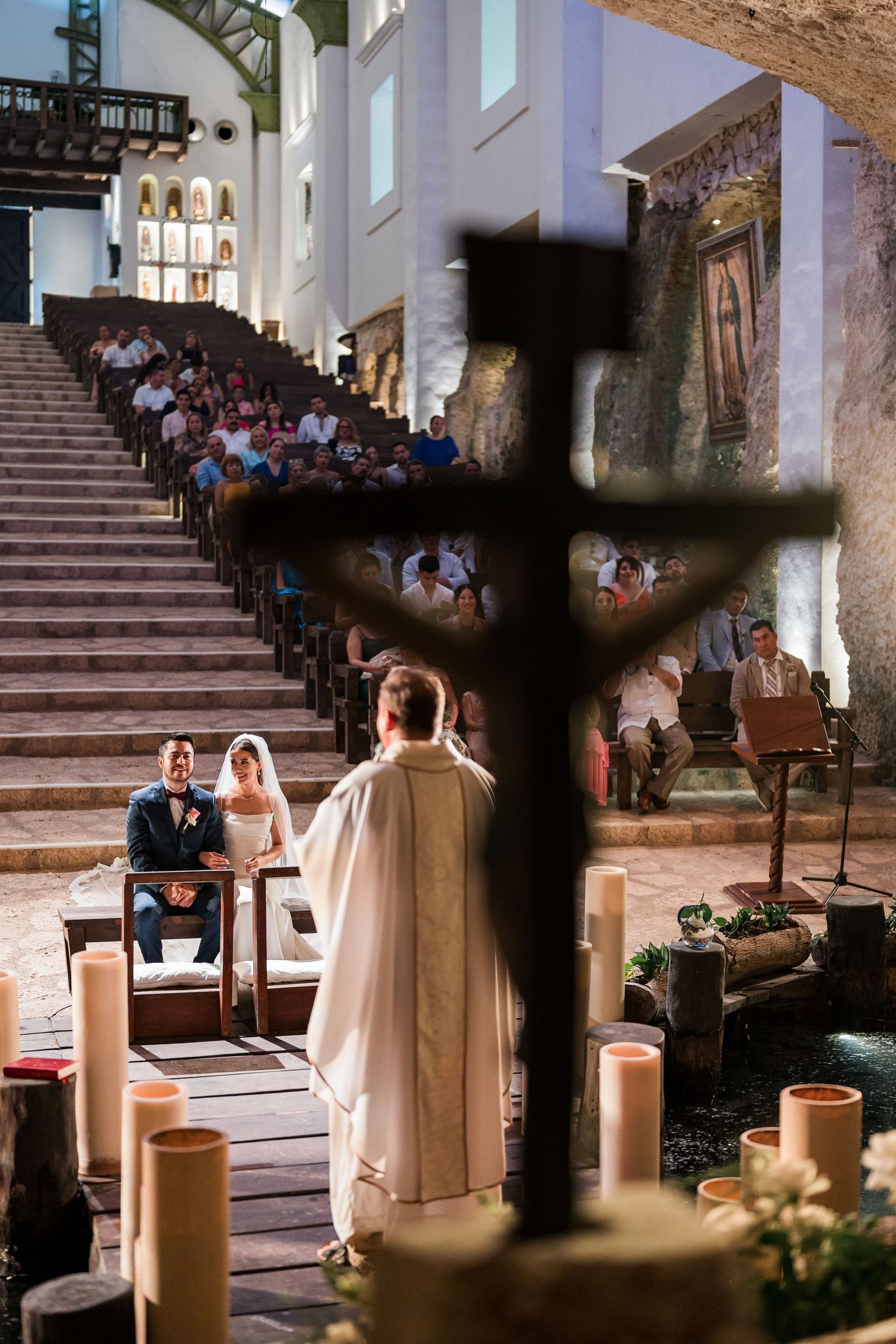 boda católica en capilla del parque Xcaret