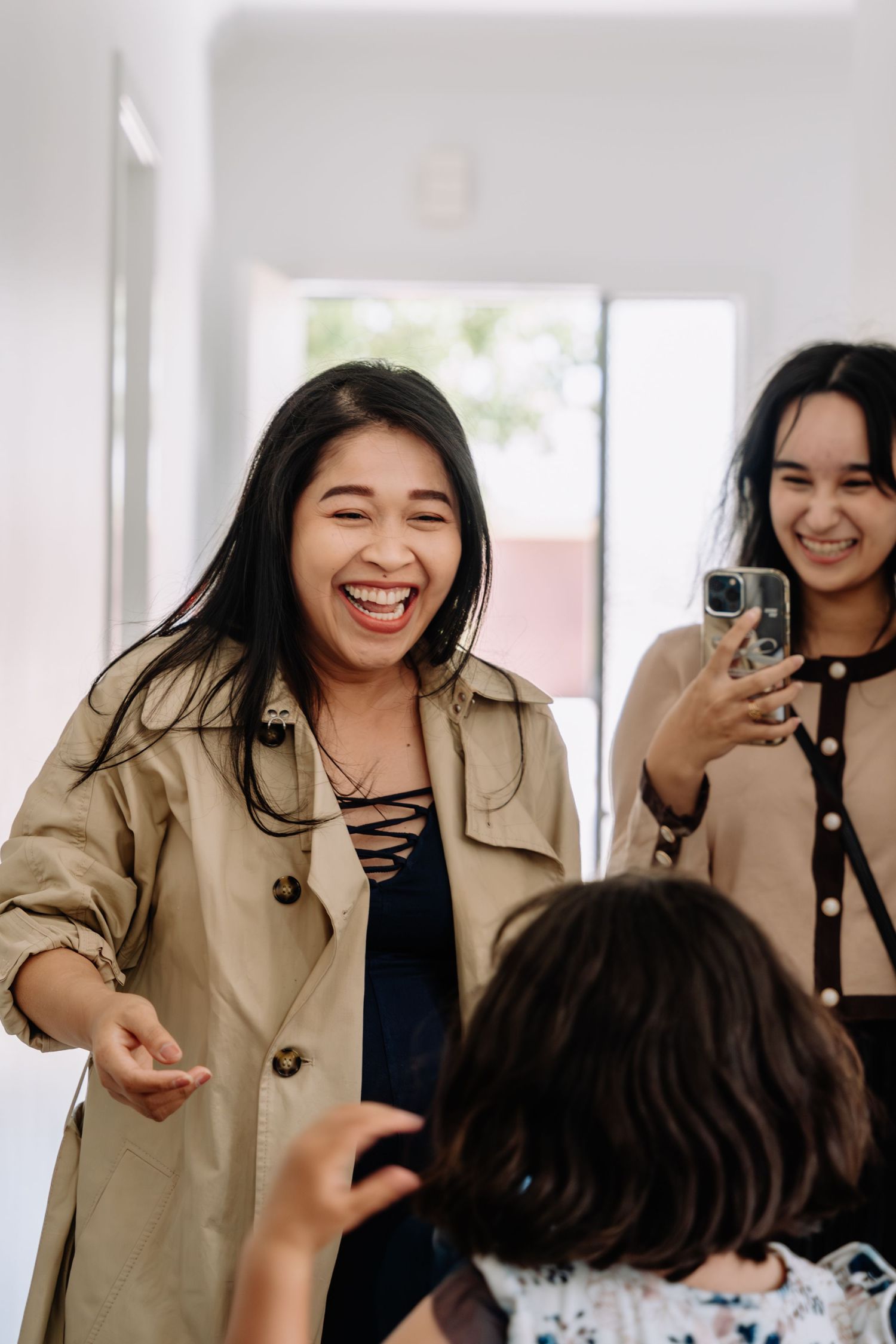 Candid moments of celebration with laughter and excitement.