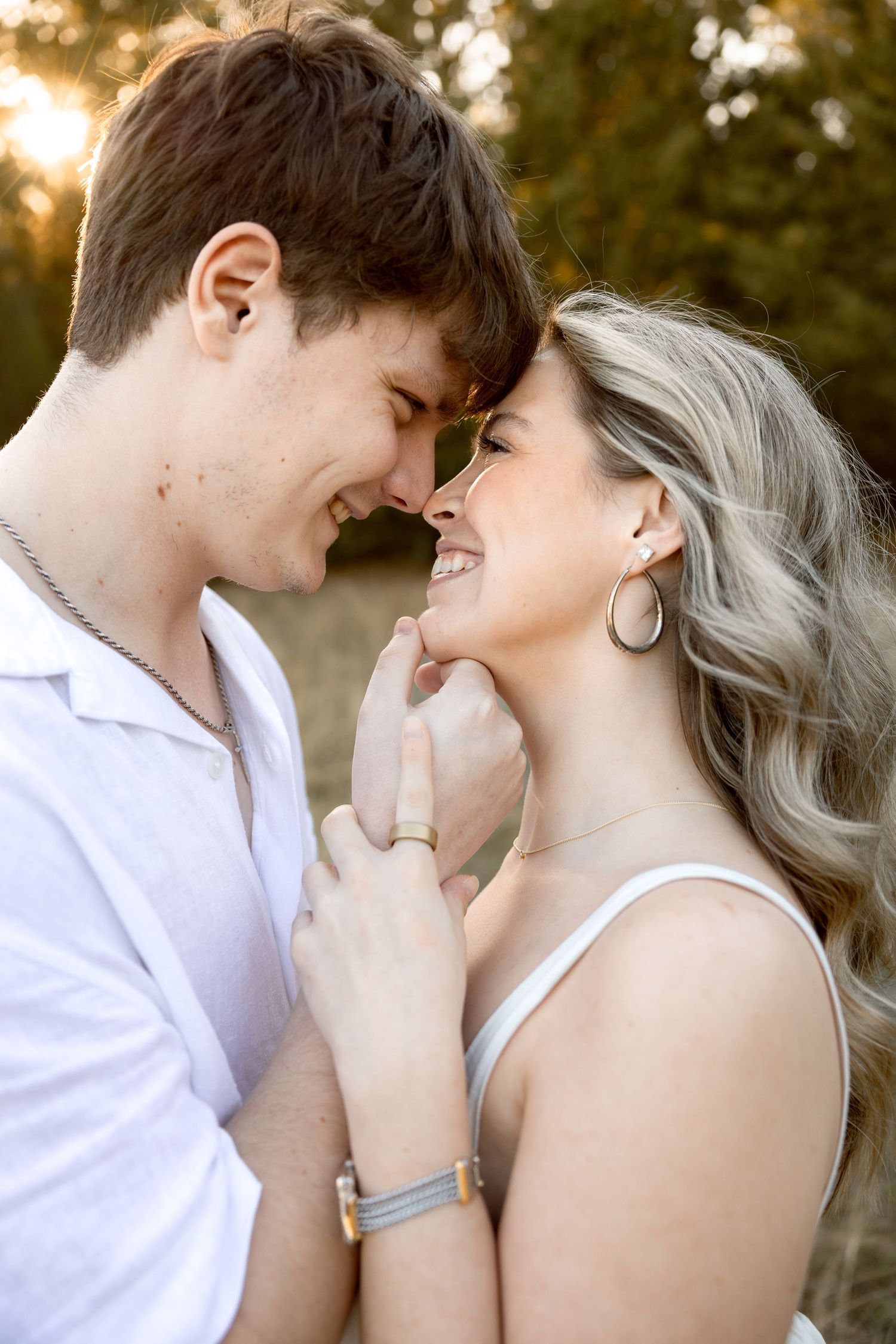 Golden hour couples session, in an open field, Huntsville, Texas by Moments with Merr.