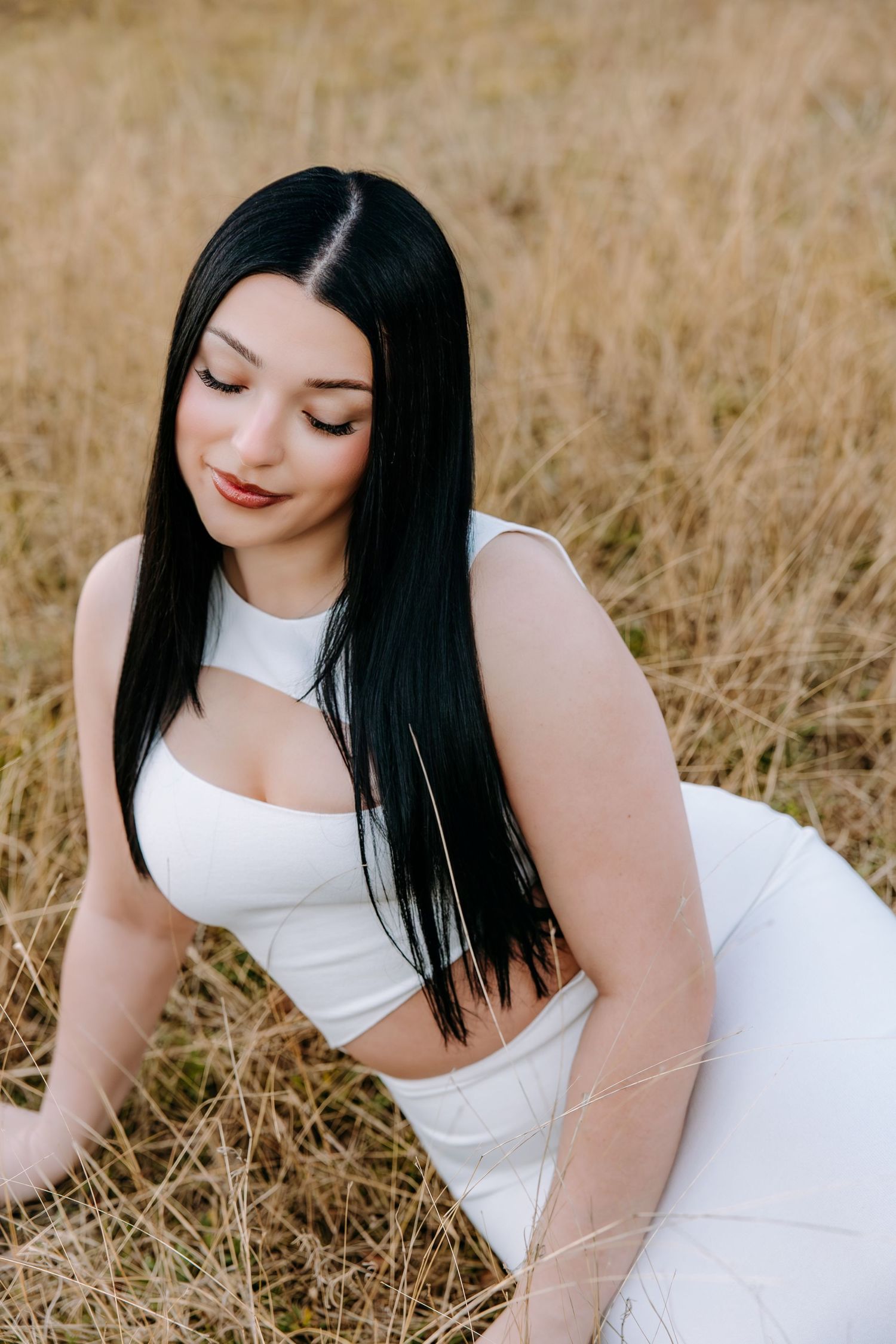 Golden hour senior session, in an open field, Huntsville, Texas by Moments with Merr.