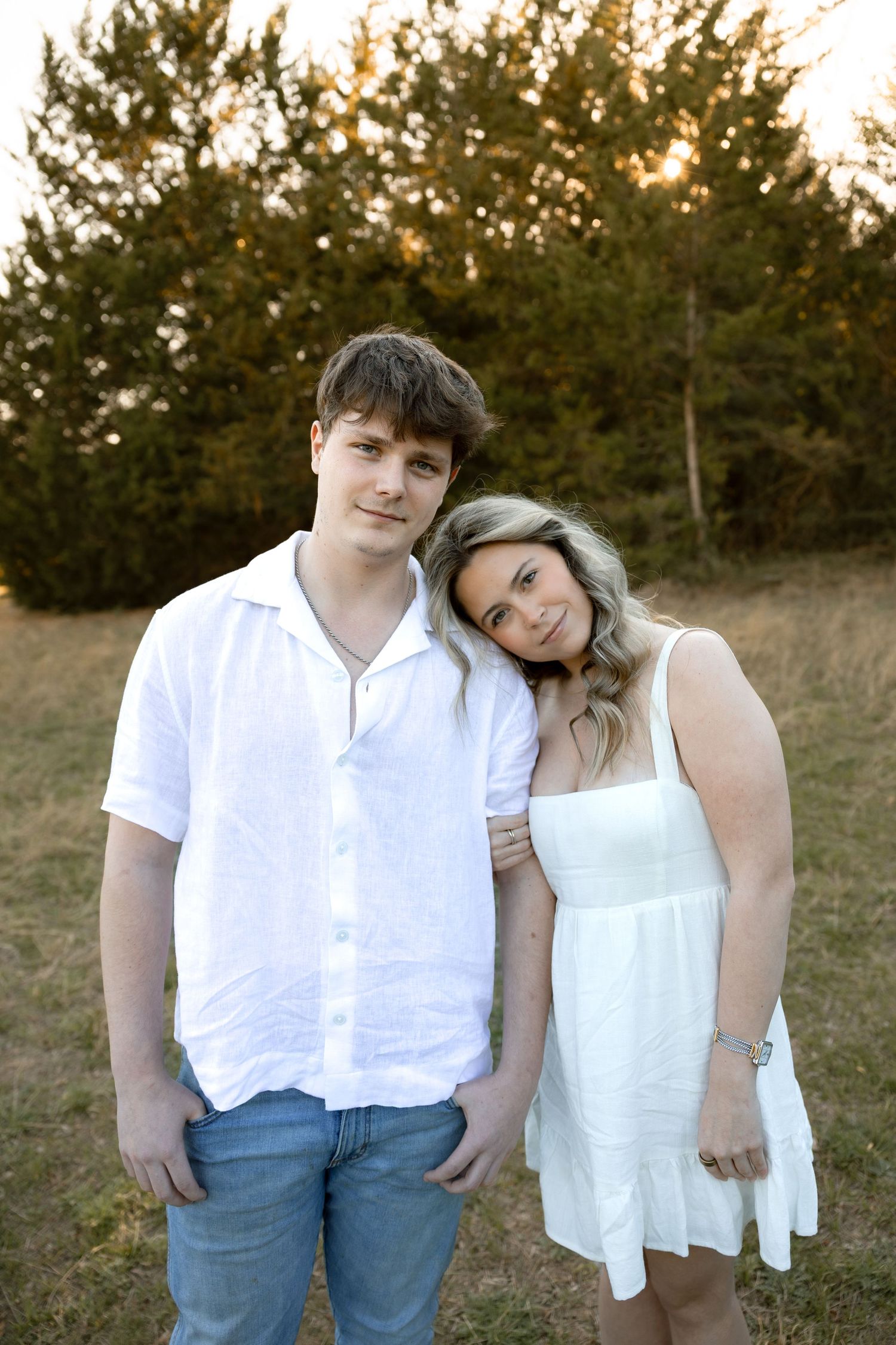 Golden hour couples session, in an open field, Huntsville, Texas by Moments with Merr.