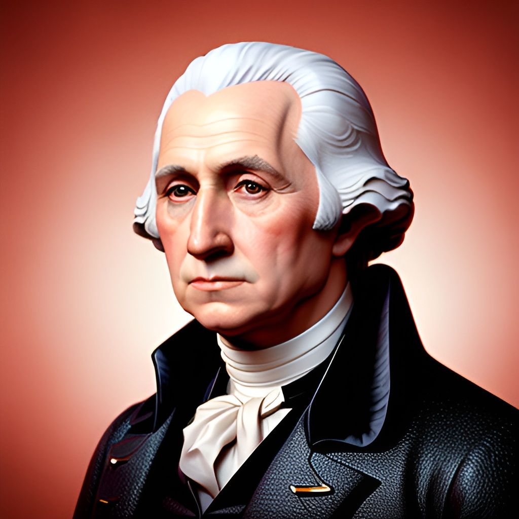 Celebrate USA 250 Years 1776-2026 with the first President  Portrait in glowing photo-realistic pose, a modern artistic expression.