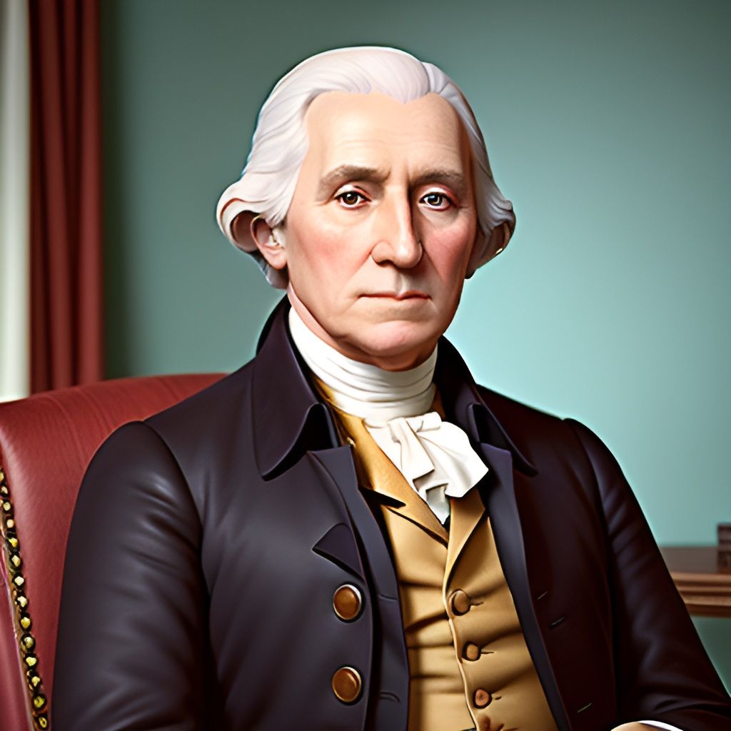 Celebrate USA 250 Years 1776-2026 with the first President  Portrait in glowing photo-realistic pose, a modern artistic expression.