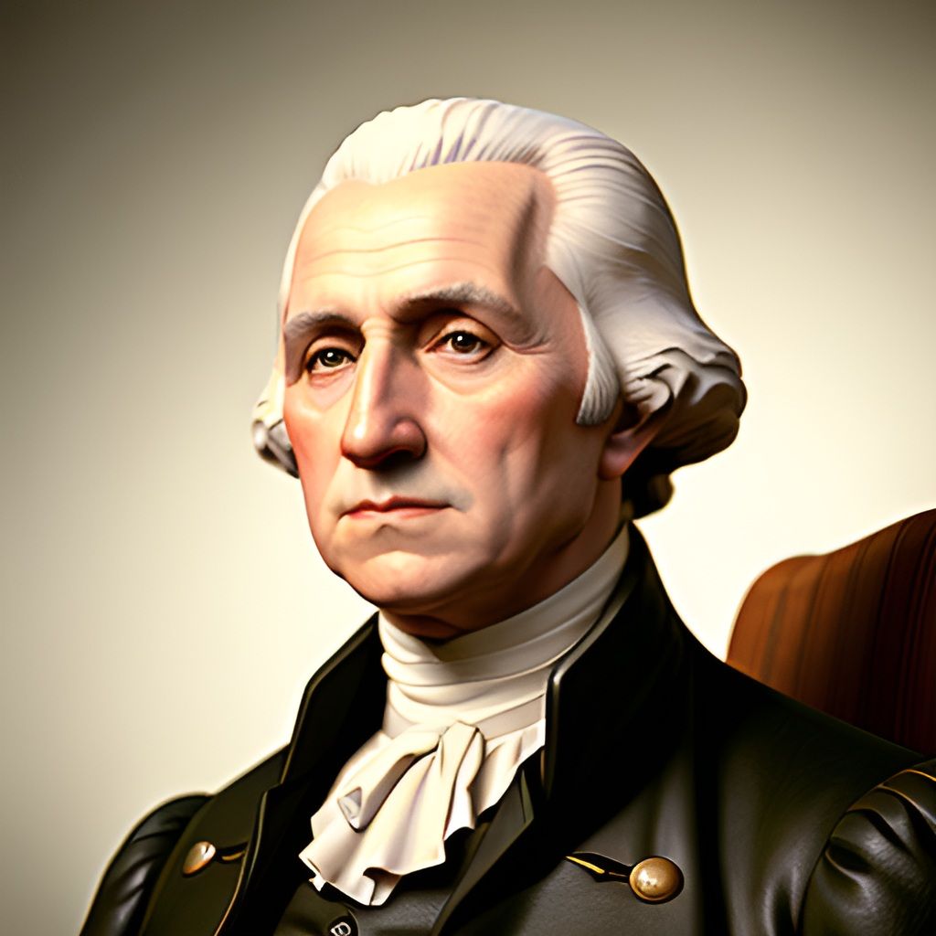 Celebrate USA 250 Years 1776-2026 with the first President  Portrait in glowing photo-realistic pose, a modern artistic expression.