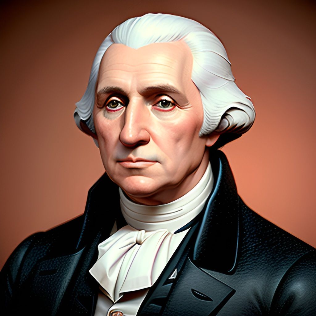 Celebrate USA 250 Years 1776-2026 with the first President  Portrait in glowing photo-realistic pose, a modern artistic expression.