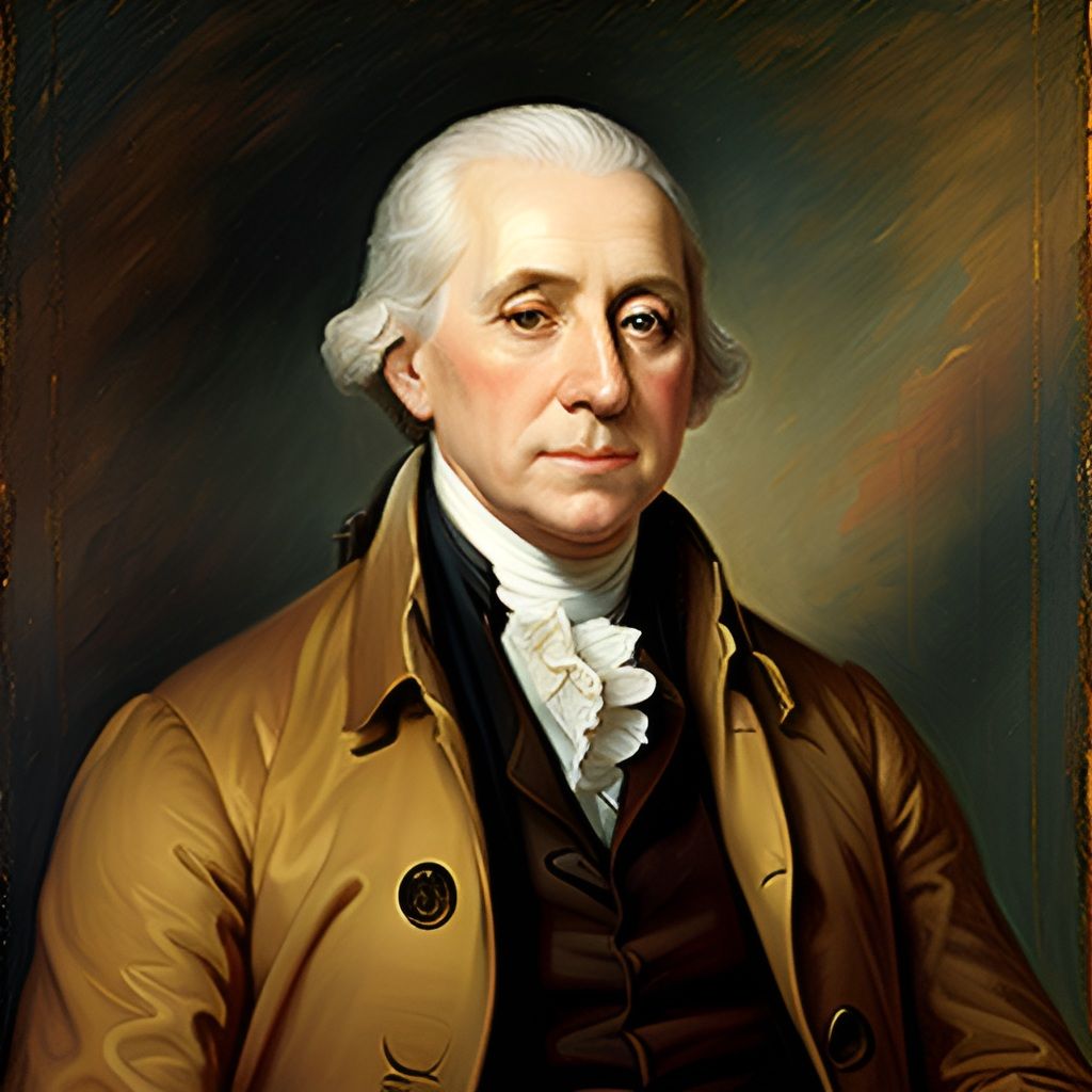 Celebrate USA 250 Years 1776-2026 with the first President Portrait in glowing photo-realistic pose, a modern artistic expression.