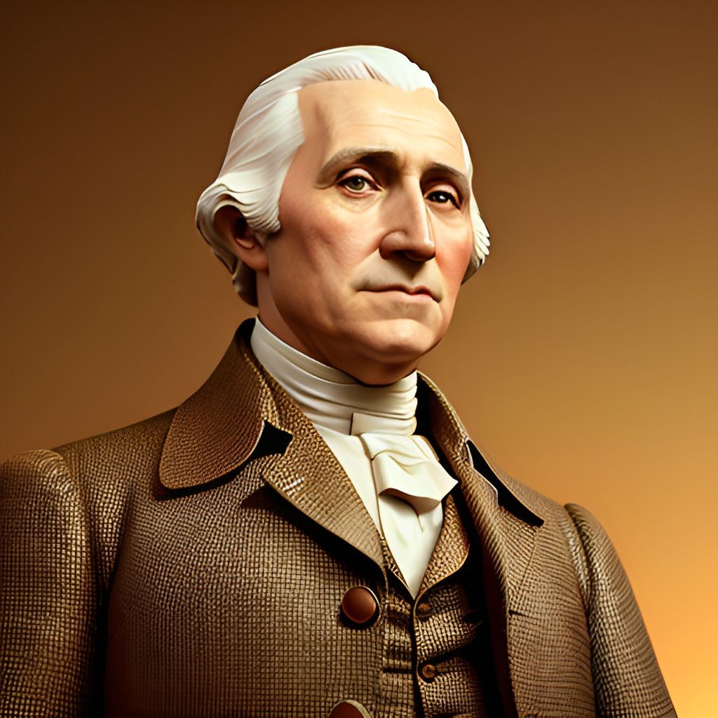 Celebrate USA 250 Years 1776-2026 with the first President  Portrait in glowing photo-realistic pose, a modern artistic expression.