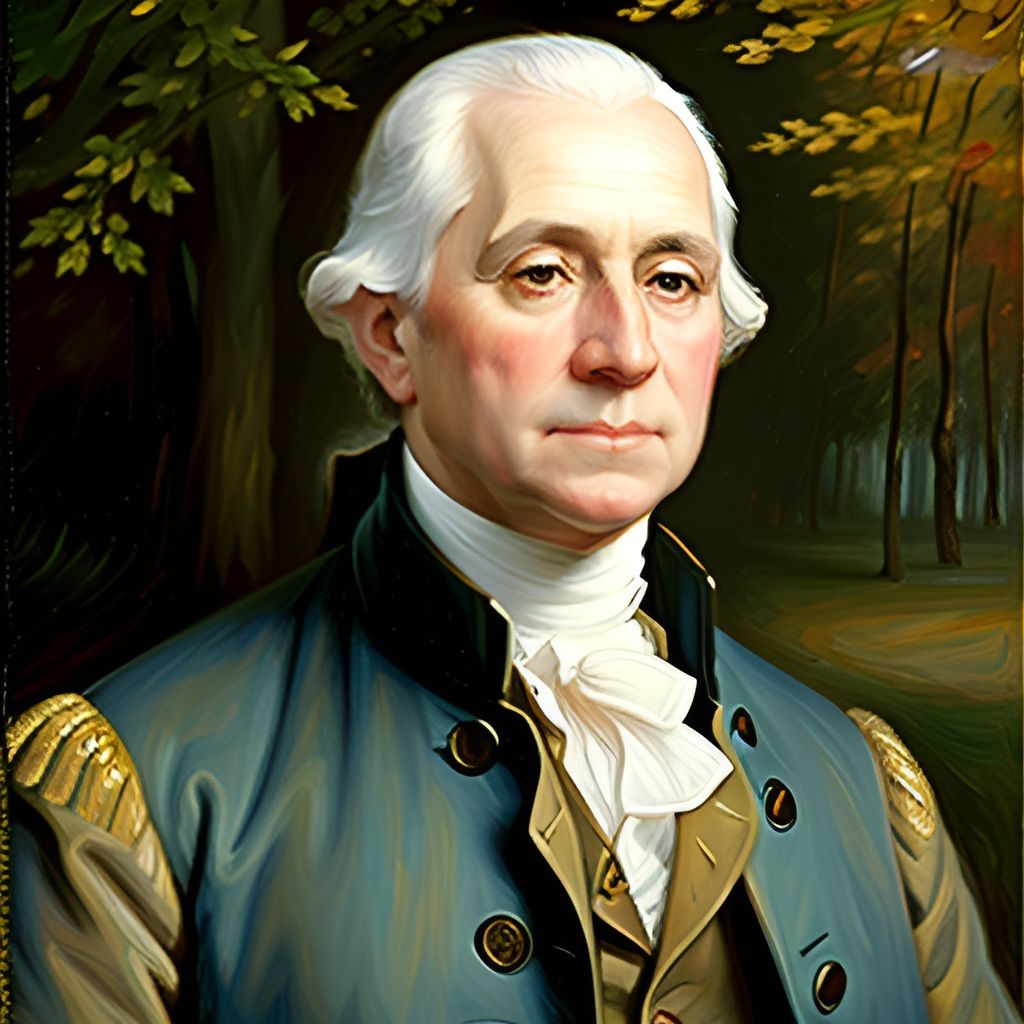 Celebrate USA 250 Years 1776-2026 with the first President Portrait in glowing photo-realistic pose, a modern artistic expression.