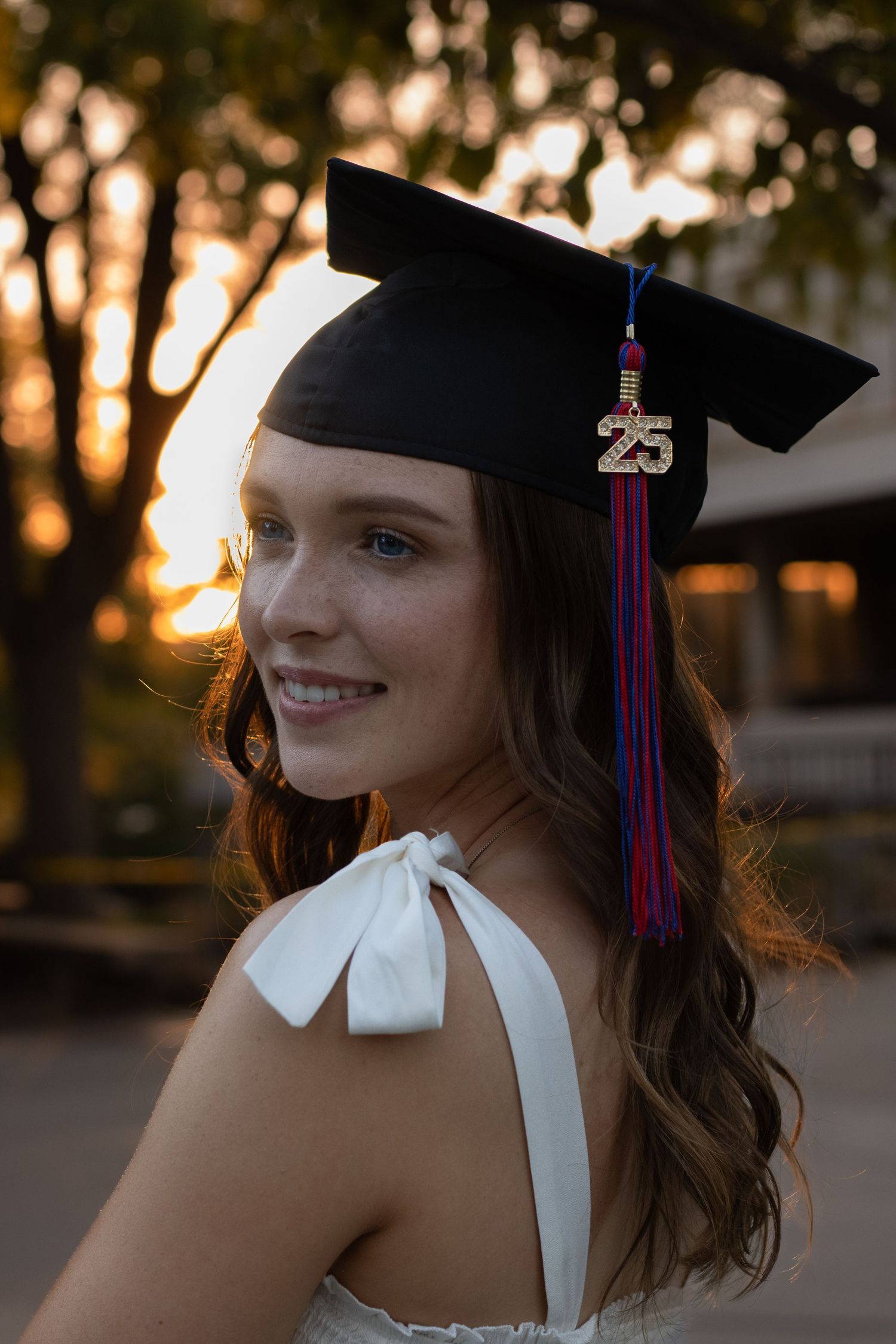 Editorial college portrait in cap and gown