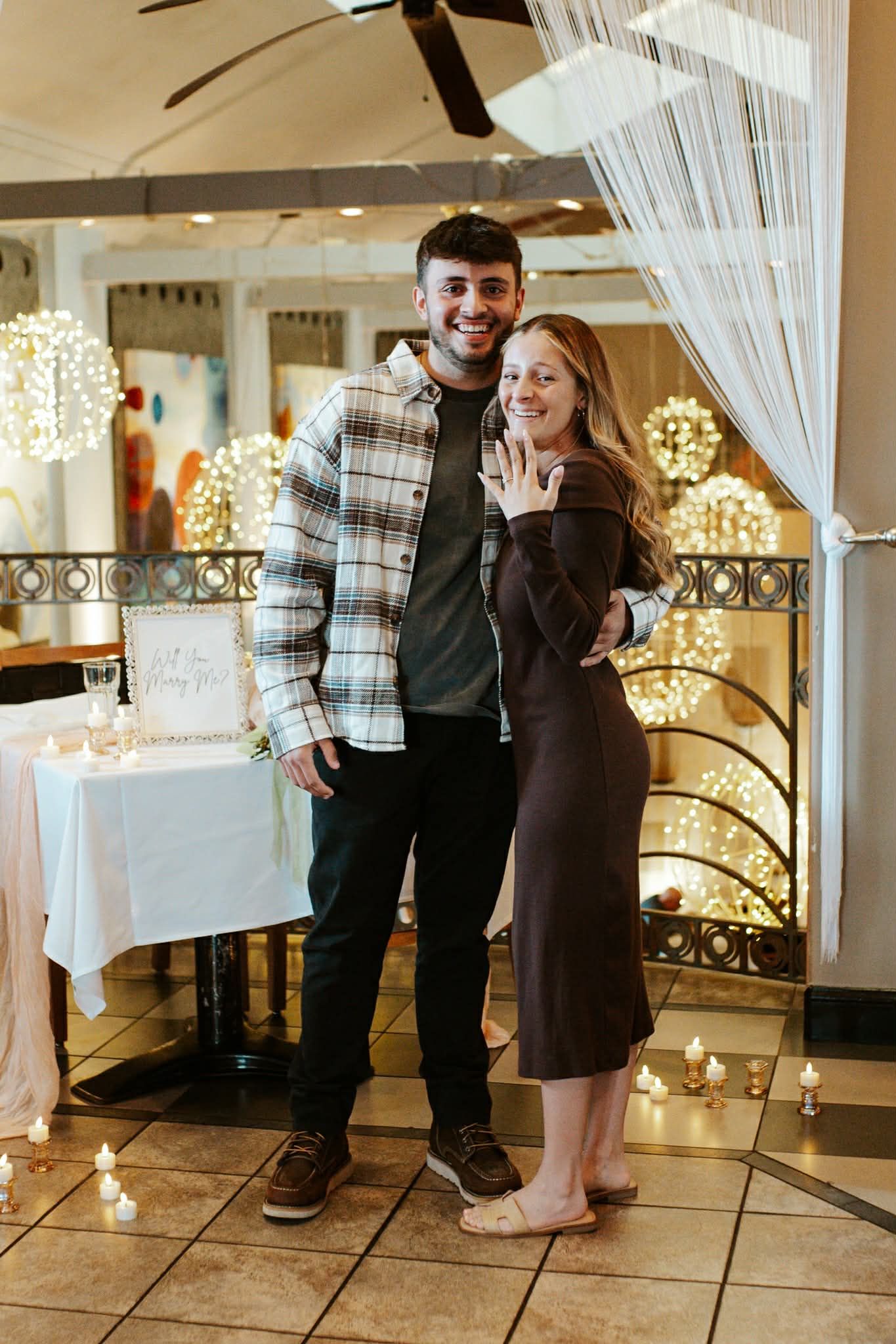happy surprise engagement photos