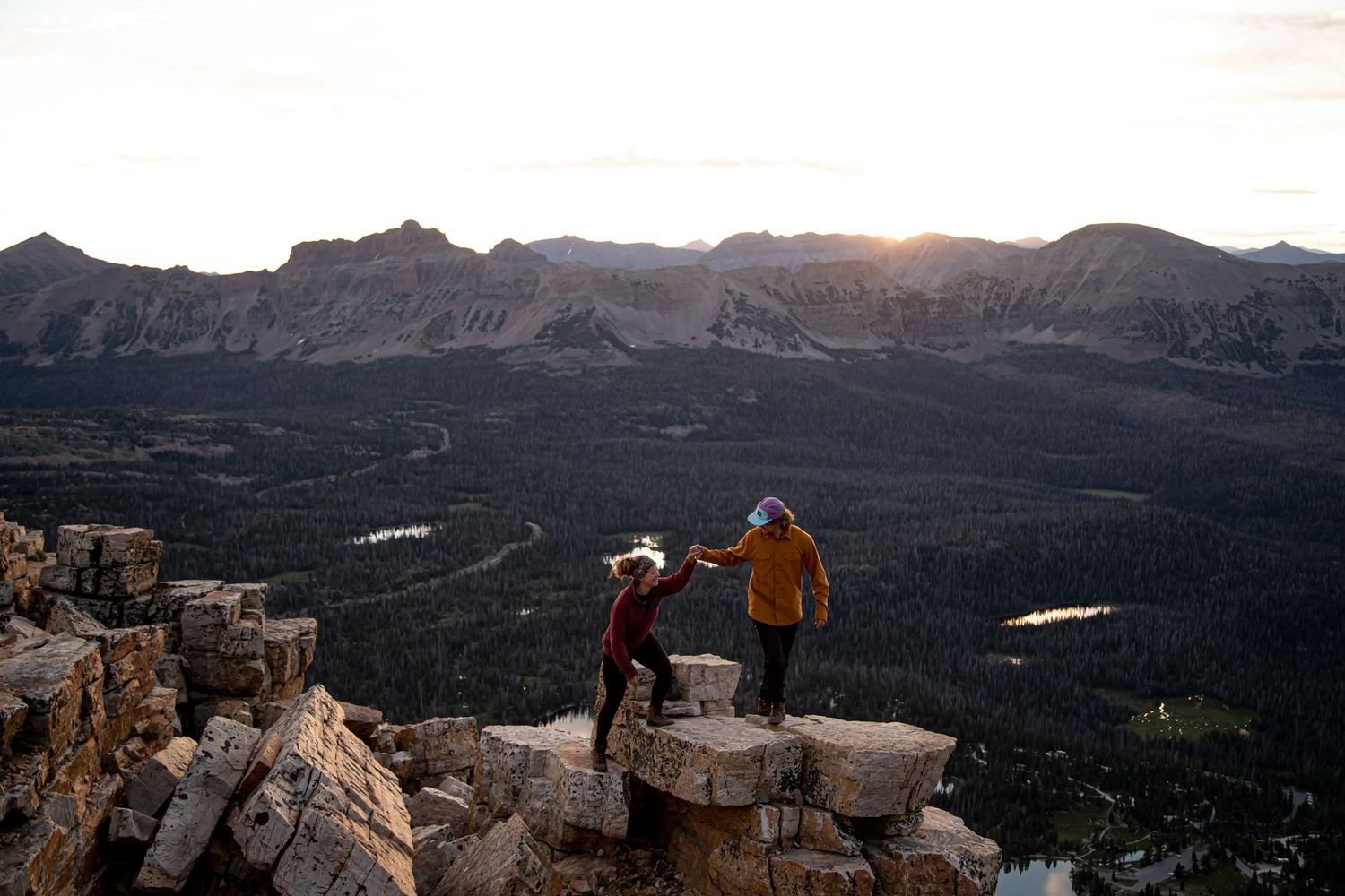 Climbing mountain in high uintas