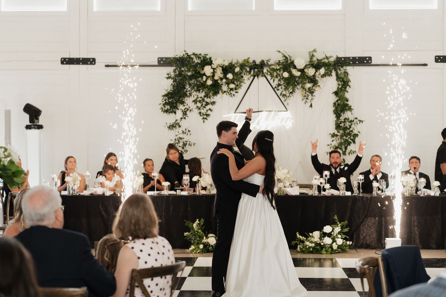Wedding photographer in Delphi, Indiana capturing wedding reception moments at Sixpence in Whitestown, IN