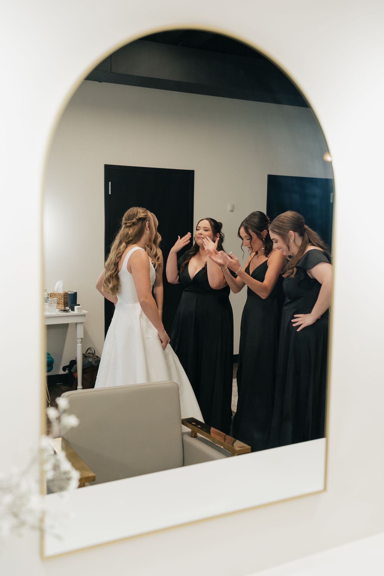 Wedding photographer in Delphi, Indiana capturing bride getting ready moments at The Vibrant, Logansport Indiana