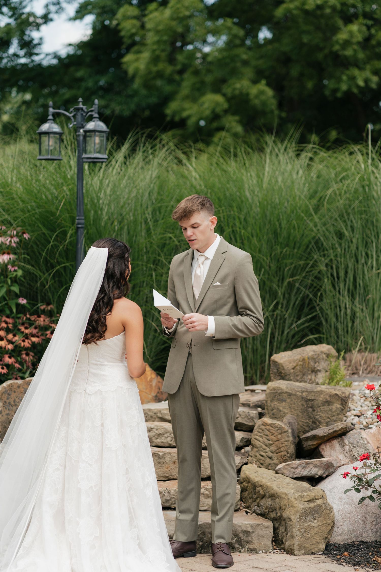 Wedding photographer in Delphi, Indiana capturing bride and groom at Stone Creek Lodge in Crawfordsville, IN