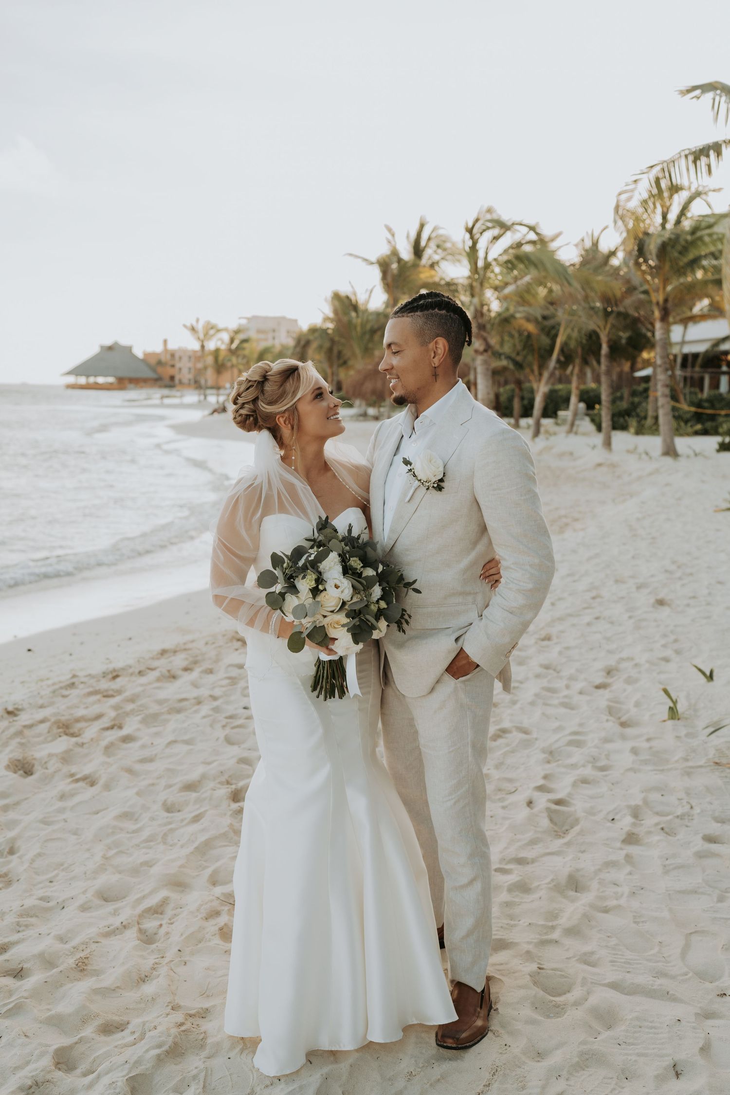 Wedding photographer in Delphi, Indiana capturing destination wedding moments in Cancun, Mexico