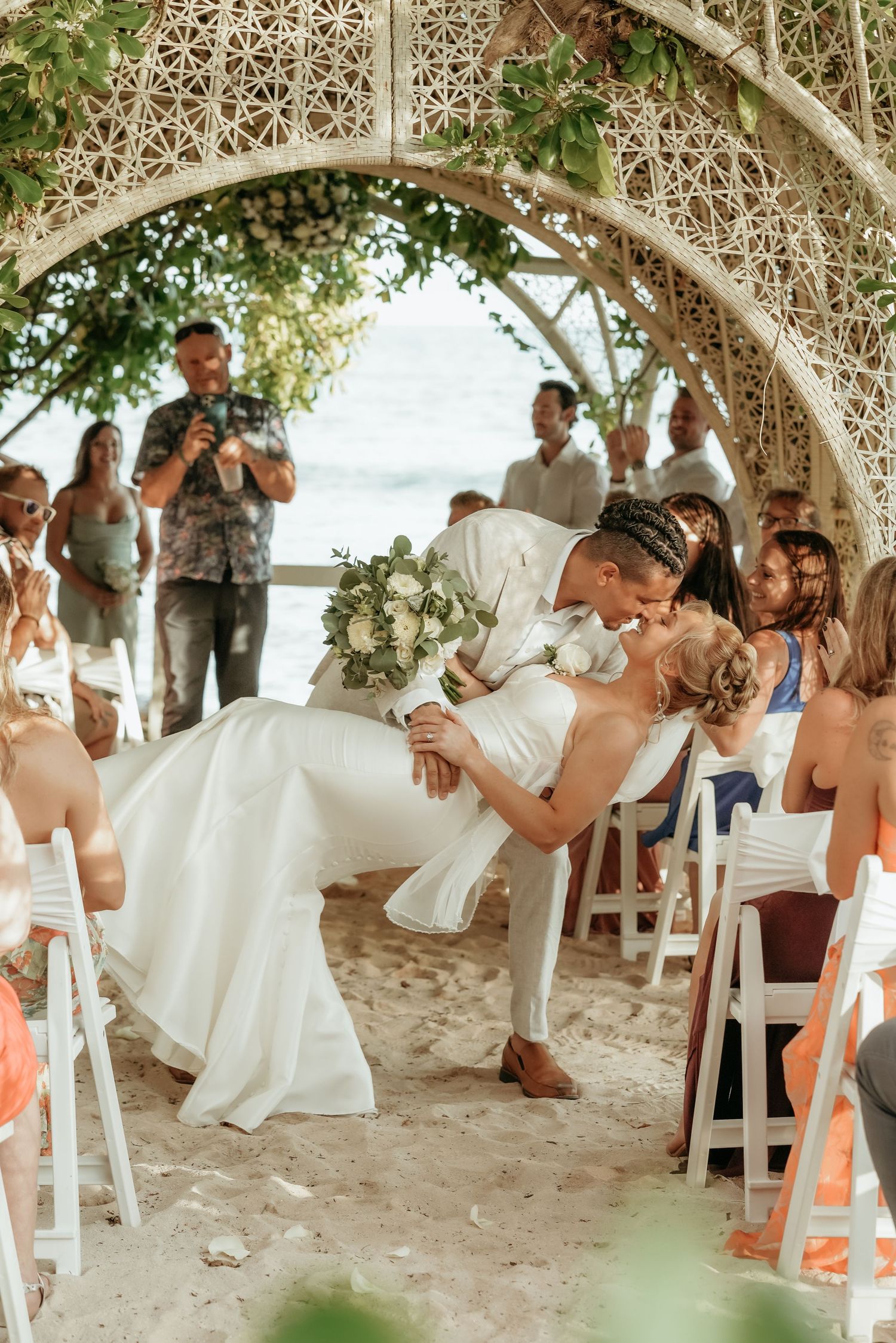 Wedding photographer in Delphi, Indiana capturing destination wedding ceremony moments in Cancun, Mexico