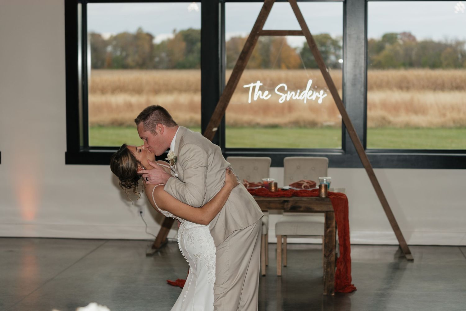 Wedding photographer in Delphi, Indiana capturing Bride and Groom at New Journey Farms, Lafayette Indiana