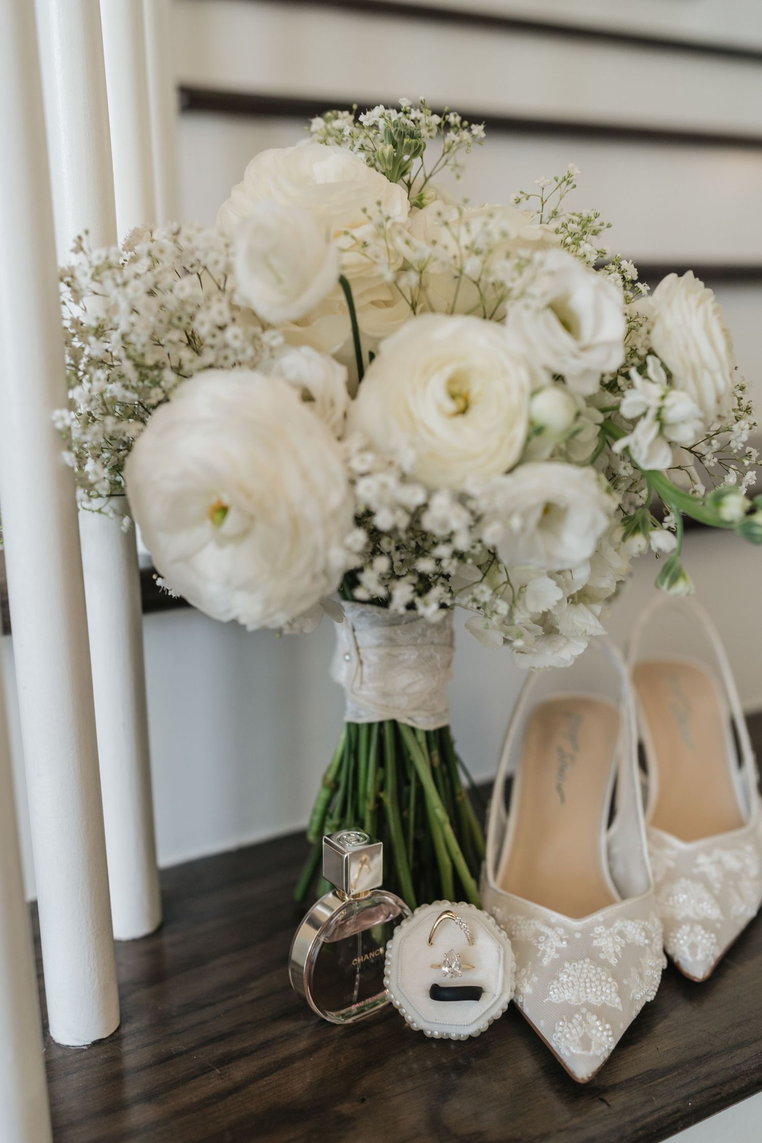 Wedding photographer in Delphi, Indiana capturing wedding details at Sixpence in Whitestown, IN