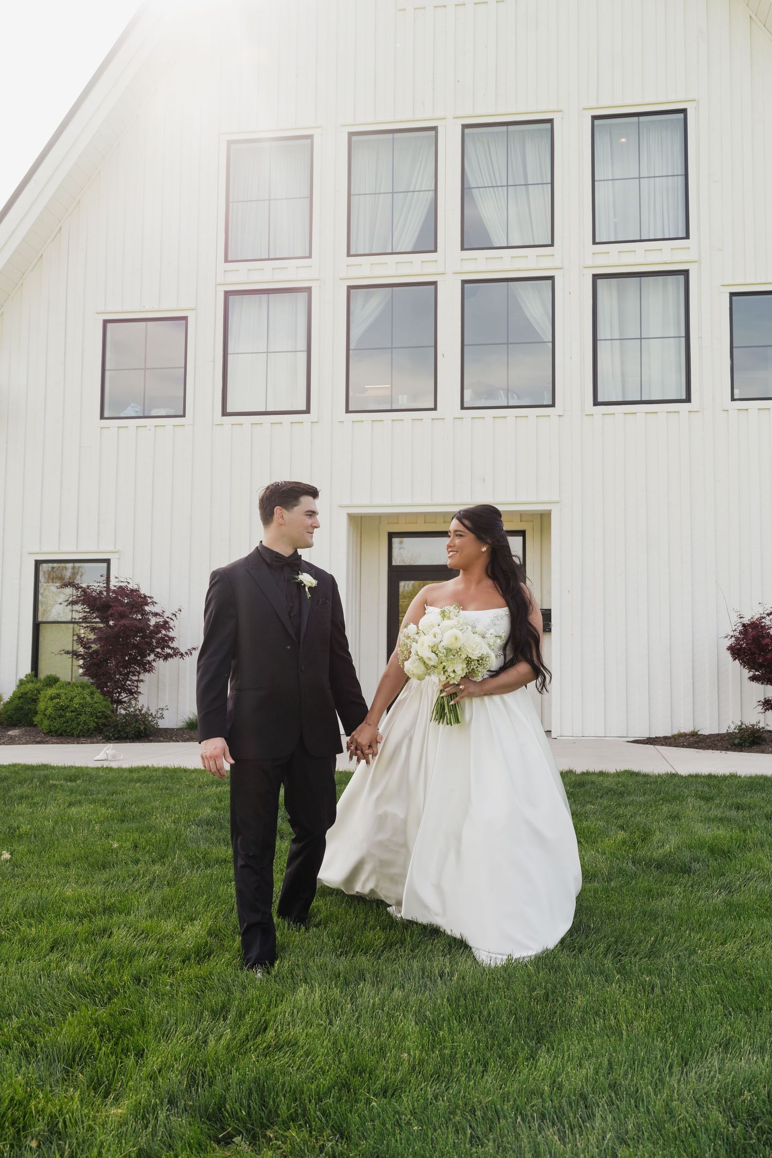 Wedding photographer in Delphi, Indiana capturing bride and groom moments at Sixpence in Whitestown, IN