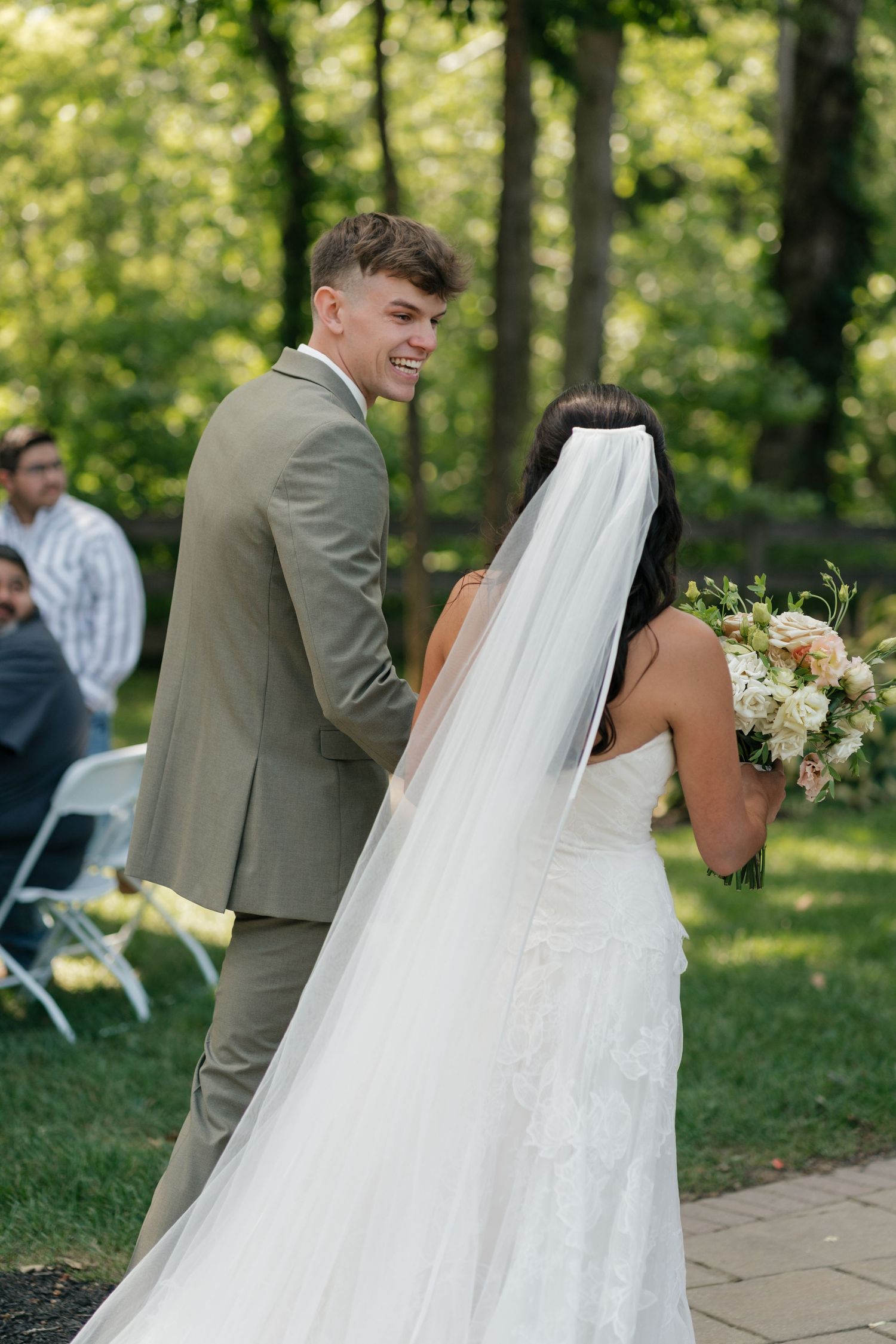 Wedding photographer in Delphi, Indiana capturing bride and groom at Stone Creek Lodge in Crawfordsville, IN
